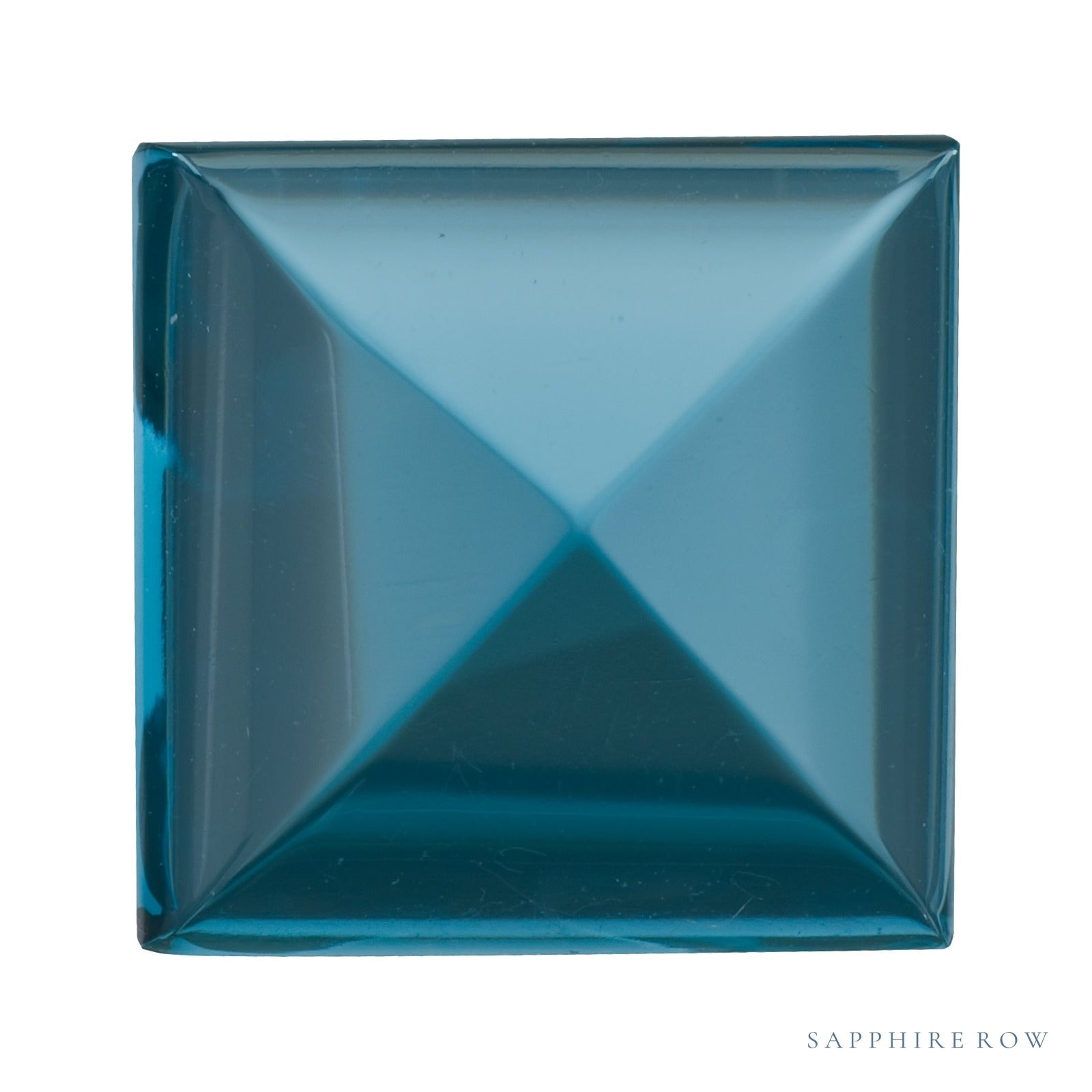 10 mm natural london blue topaz, square cut | Sapphire Row · cut4