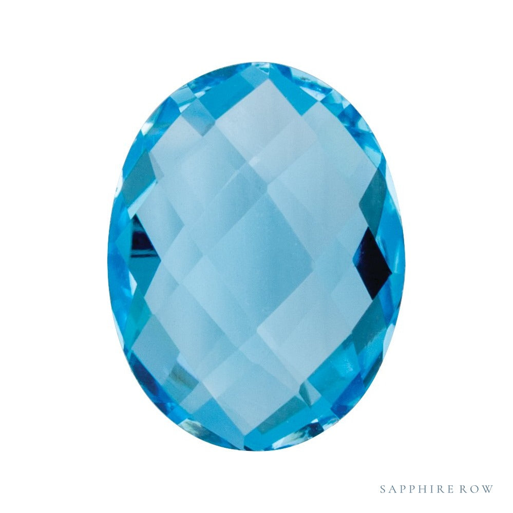 9x7 mm natural swiss blue topaz, oval cut | Sapphire Row · cut7