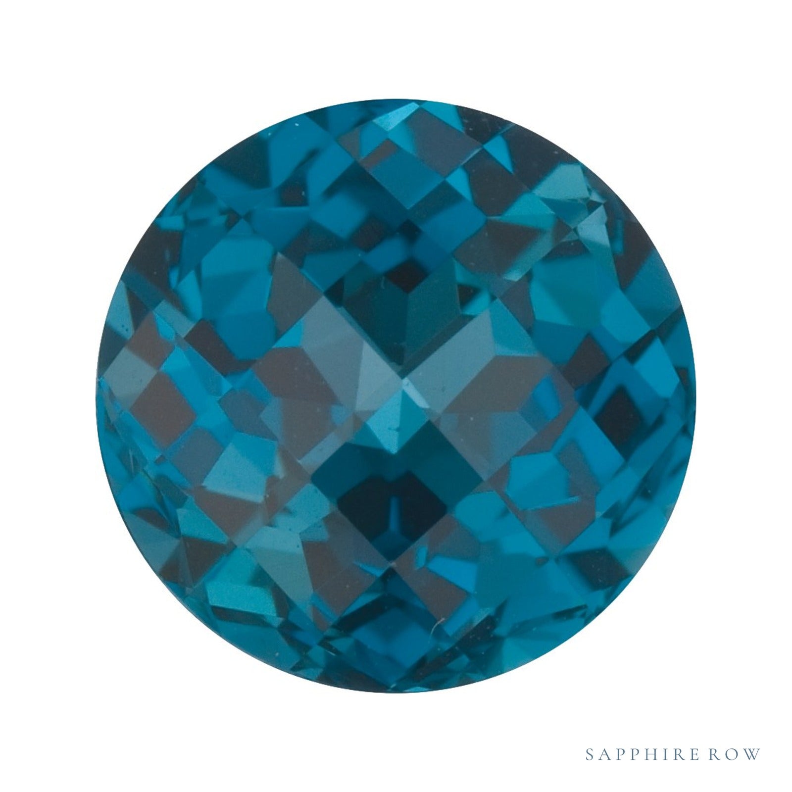 7 mm natural london blue topaz, round cut | Sapphire Row · cut4