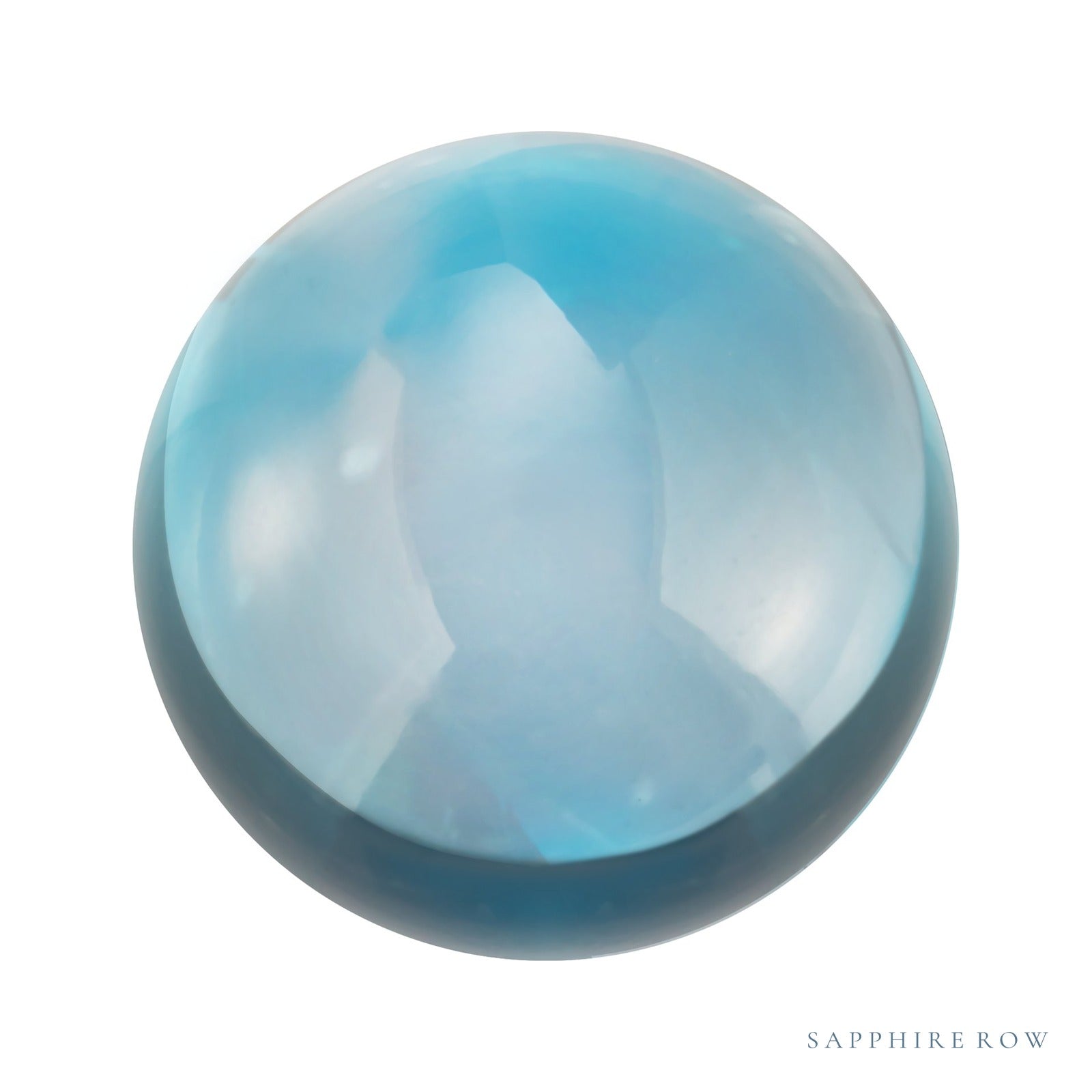 10 mm natural london blue topaz, round cut | Sapphire Row · cut4