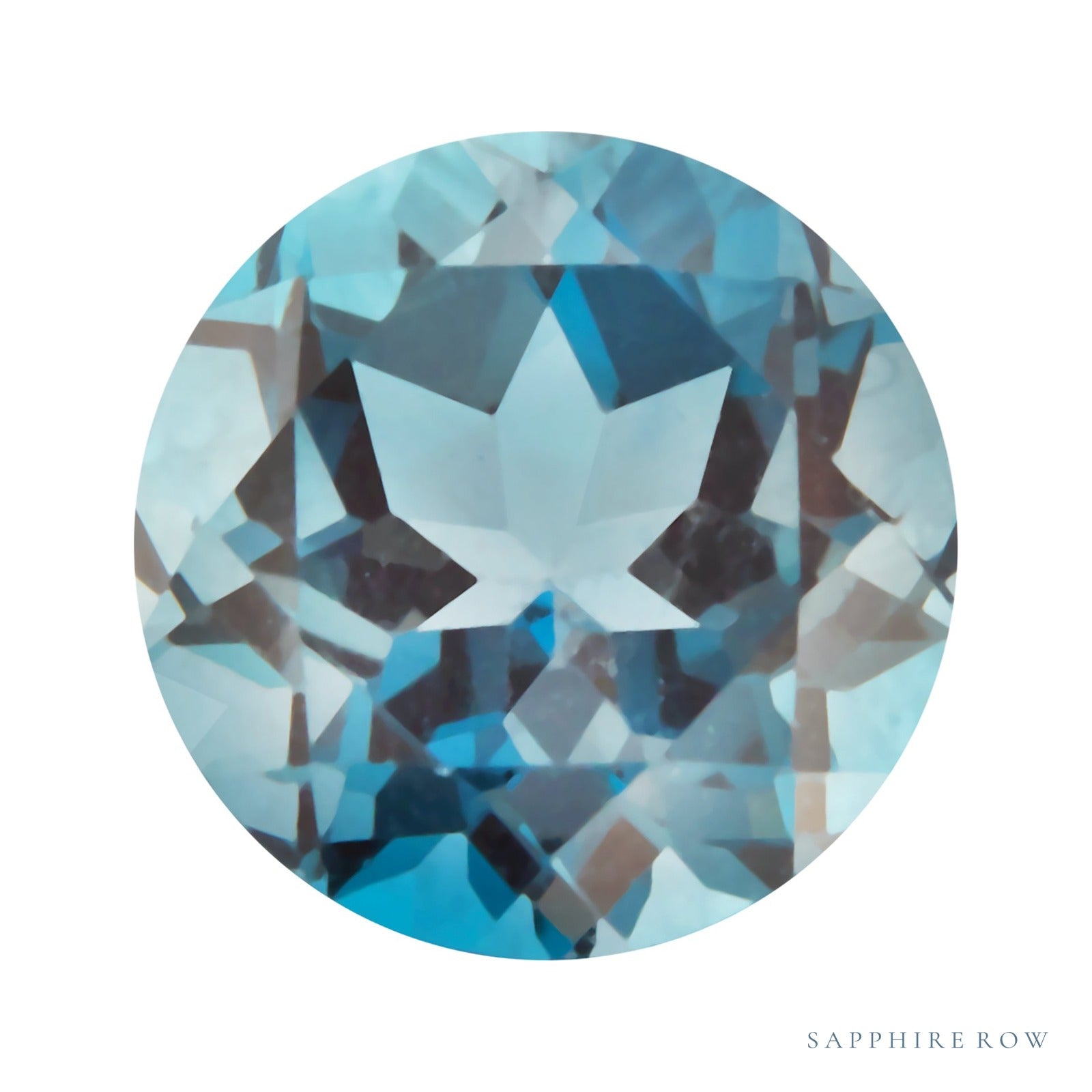 8 mm natural london blue topaz, round cut | Sapphire Row · cut7
