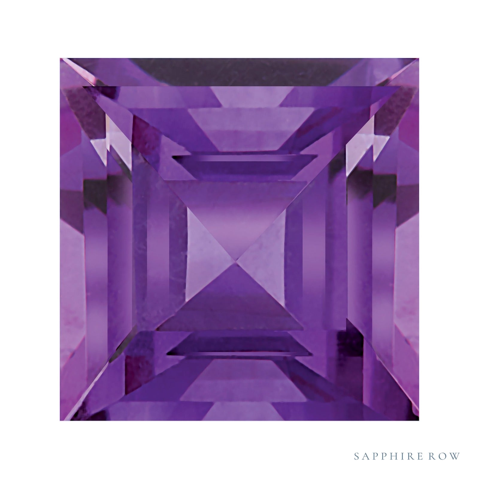7 mm natural purple amethyst, square cut | Sapphire Row · cut4