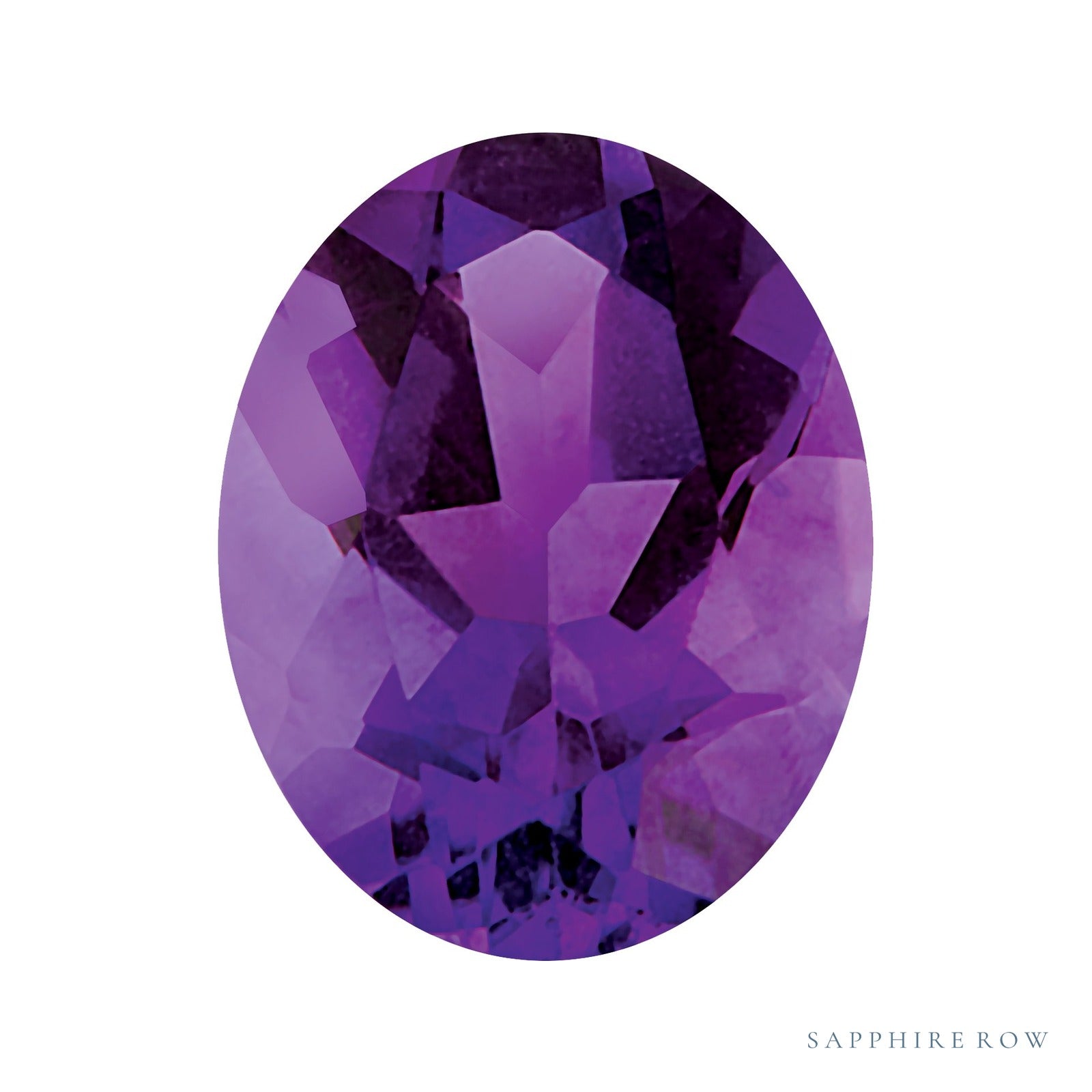 12x10 mm Oval Natural Purple Amethyst – Faceted Cut – AAA Quality — Sapphire Row · cut4