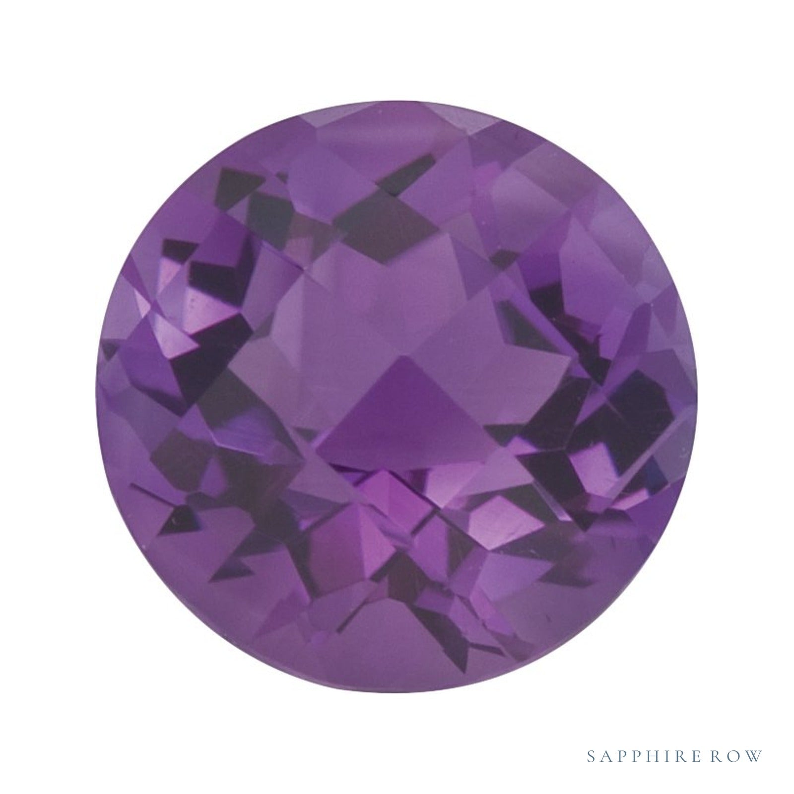 8 mm natural purple amethyst, round cut | Sapphire Row · cut4