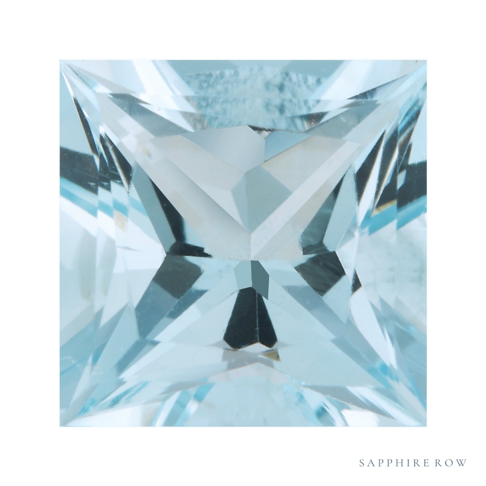 6 mm Square Natural Aqua Aquamarine – Princess-Cut – A Quality — Sapphire Row · cut4