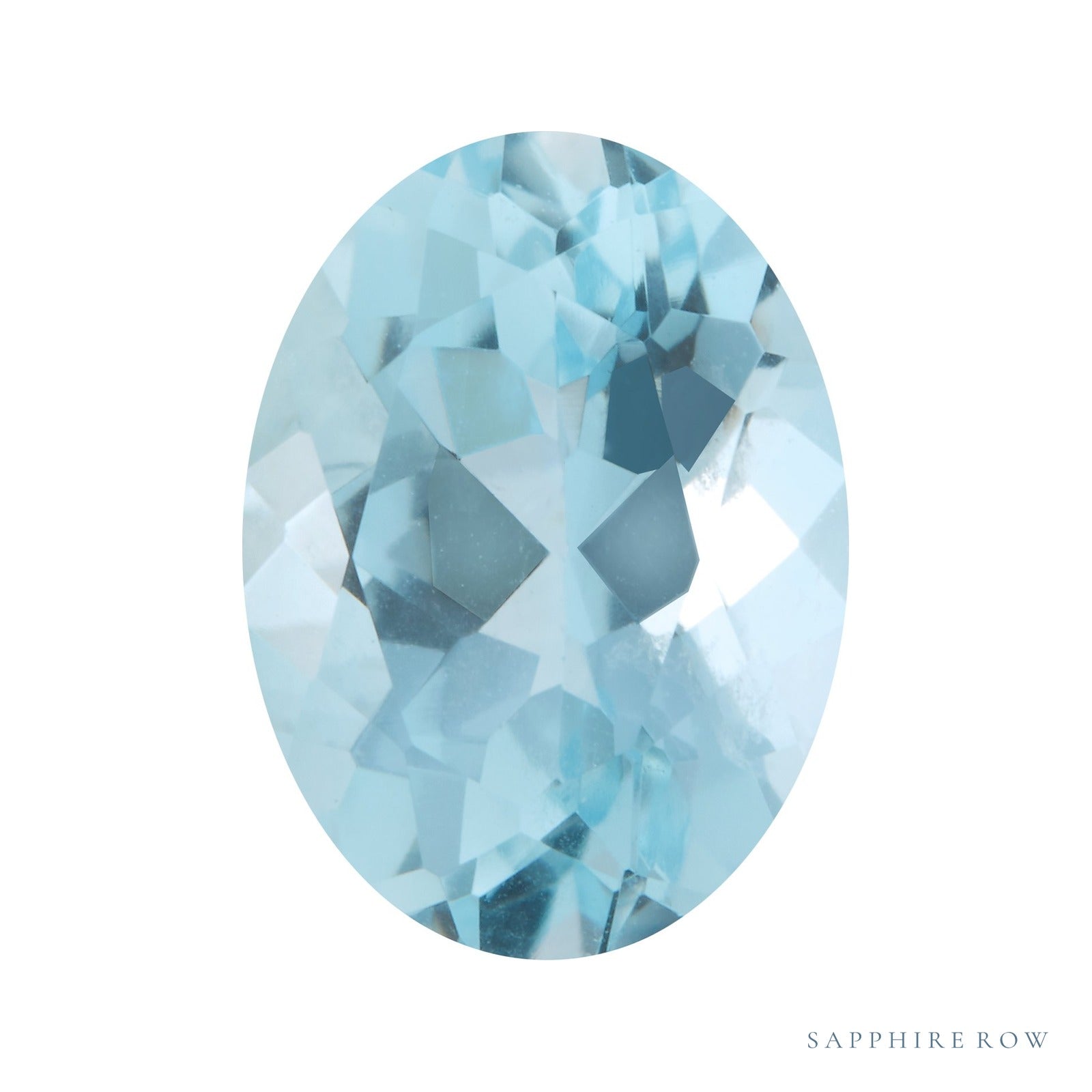 10x8 mm Oval Natural Aqua Aquamarine – Faceted Cut – AA Quality — Sapphire Row · cut4