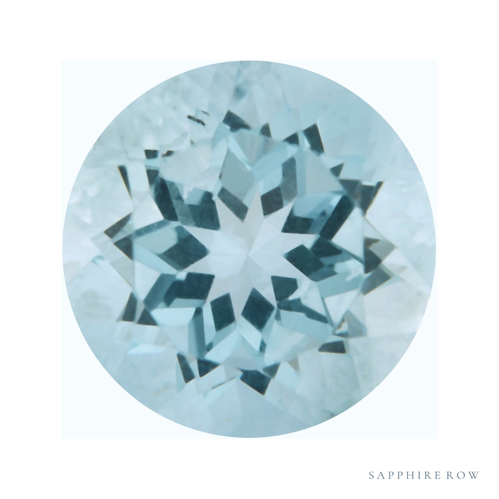 6 mm Round Natural Aqua Aquamarine – Faceted Cut – A Quality — Sapphire Row · cut4