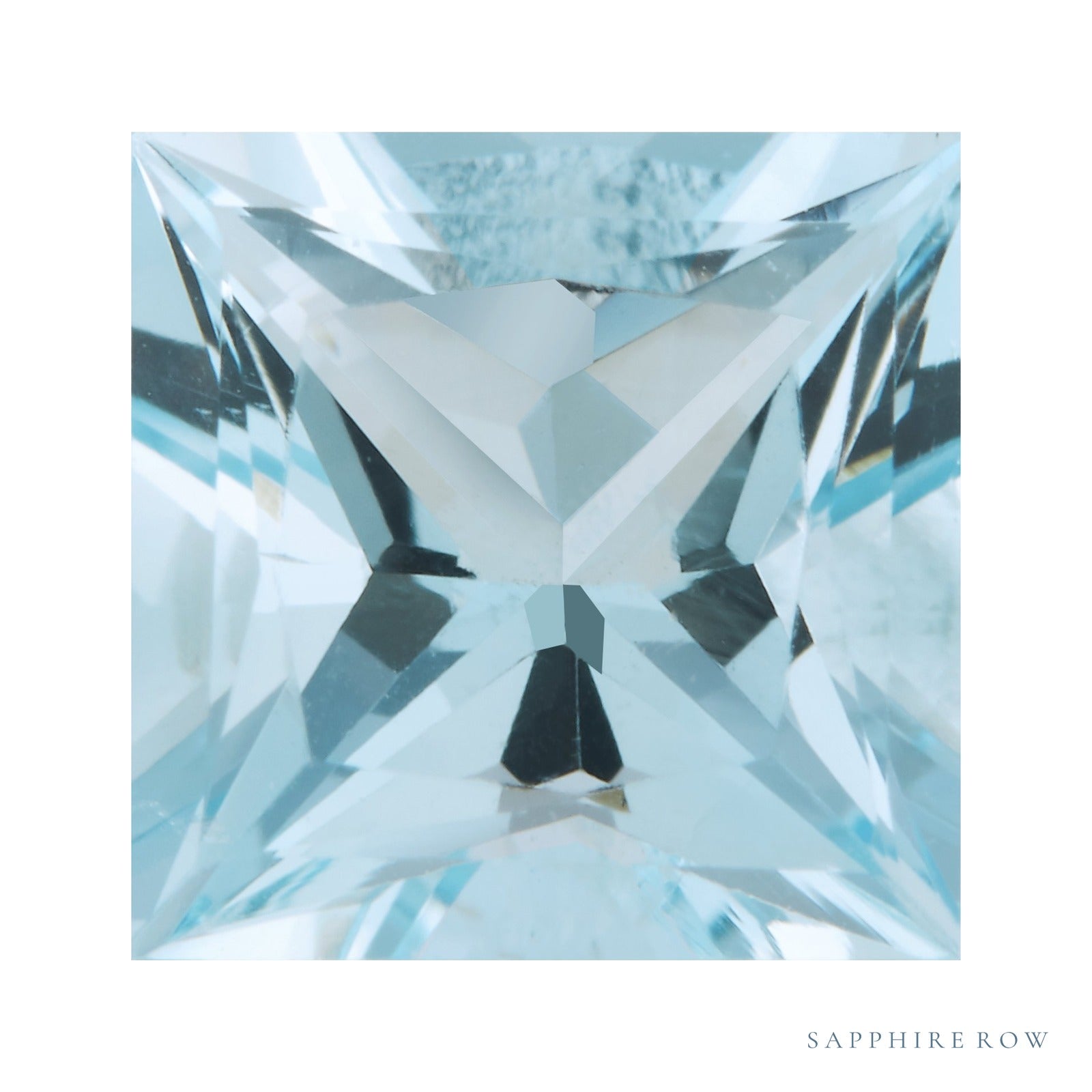 4 mm natural aqua aquamarine, square cut | Sapphire Row · cut7
