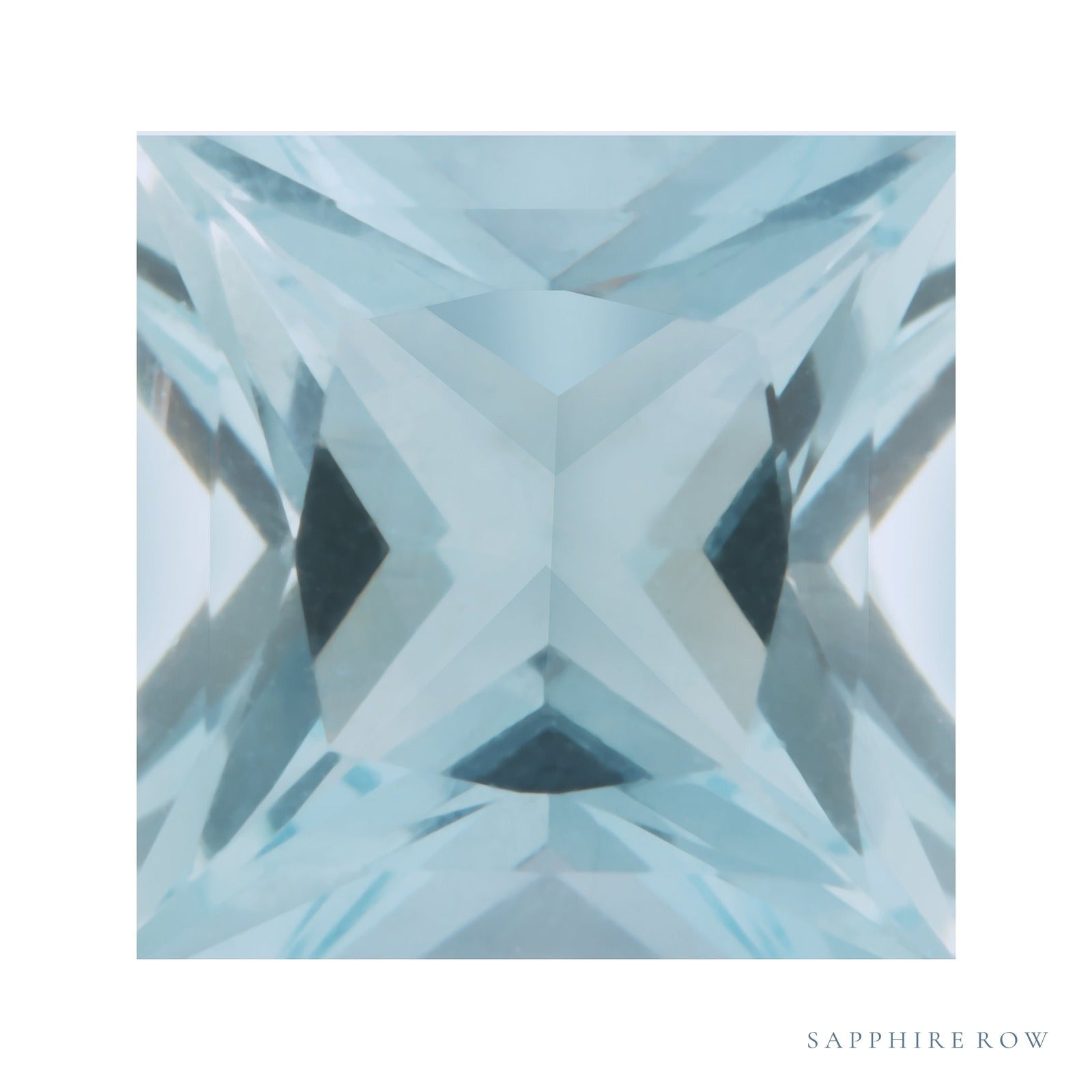 6 mm Square Natural Aqua Aquamarine – Princess-Cut – AA Quality — Sapphire Row · cut4