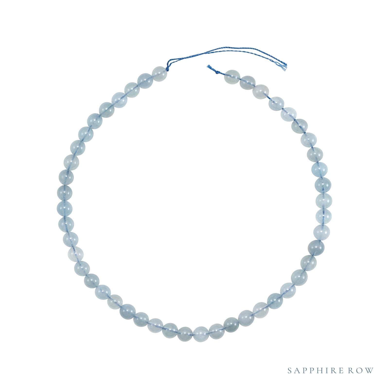 8 mm Round Natural Aqua Aquamarine – Fully-Drilled Cut – Standard Quality — Sapphire Row · cut7