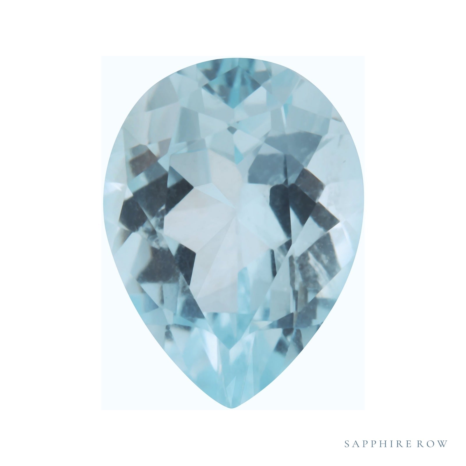 8x6 mm Pear Natural Aqua Aquamarine – Faceted Cut – A Quality — Sapphire Row · cut4