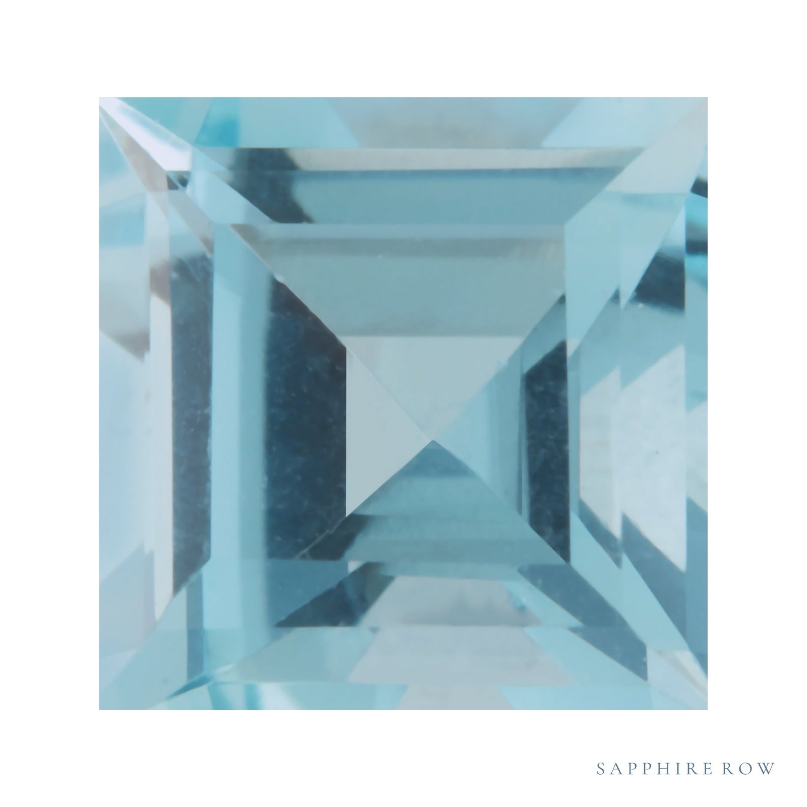 6 mm natural aqua aquamarine, square cut | Sapphire Row · cut4 · cut5
