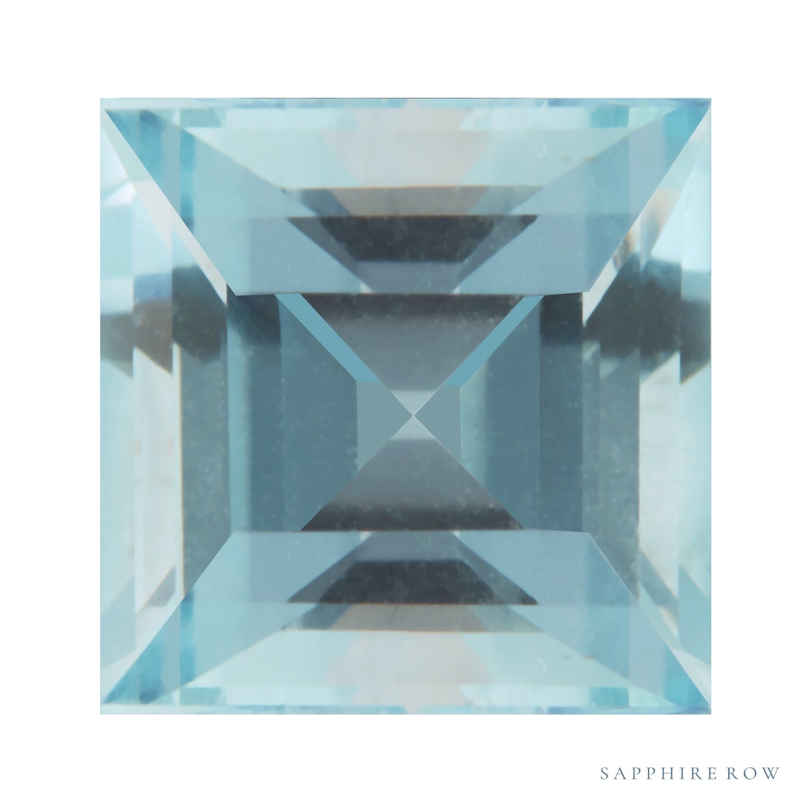 6 mm natural aqua aquamarine, square cut | Sapphire Row · cut6