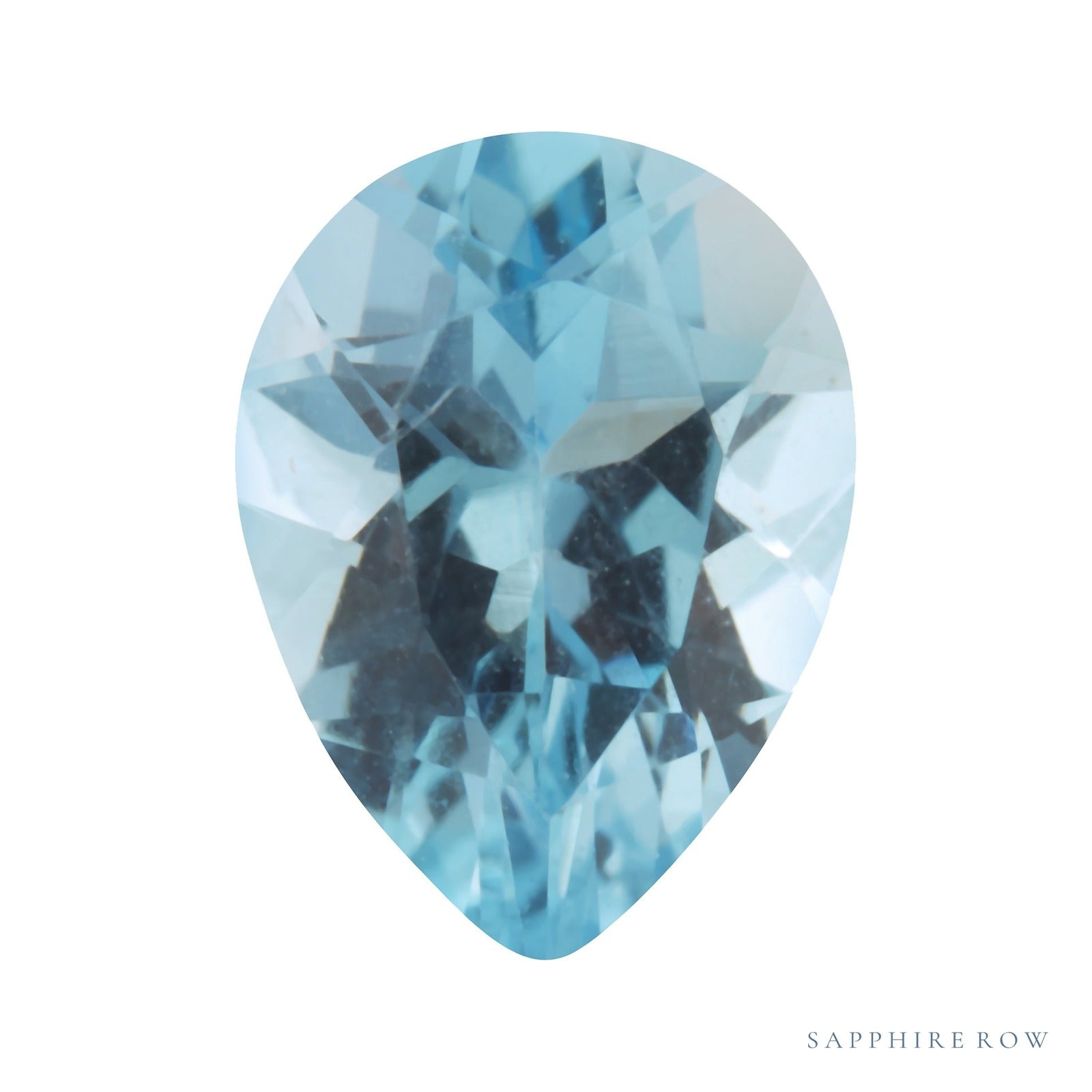 7x5 mm Pear Natural Aqua Aquamarine – Faceted Cut – AA Quality — Sapphire Row · cut4