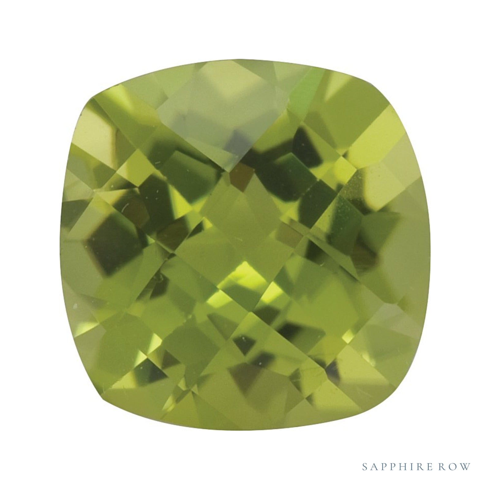 8 mm natural green peridot, cushion cut | Sapphire Row · cut4