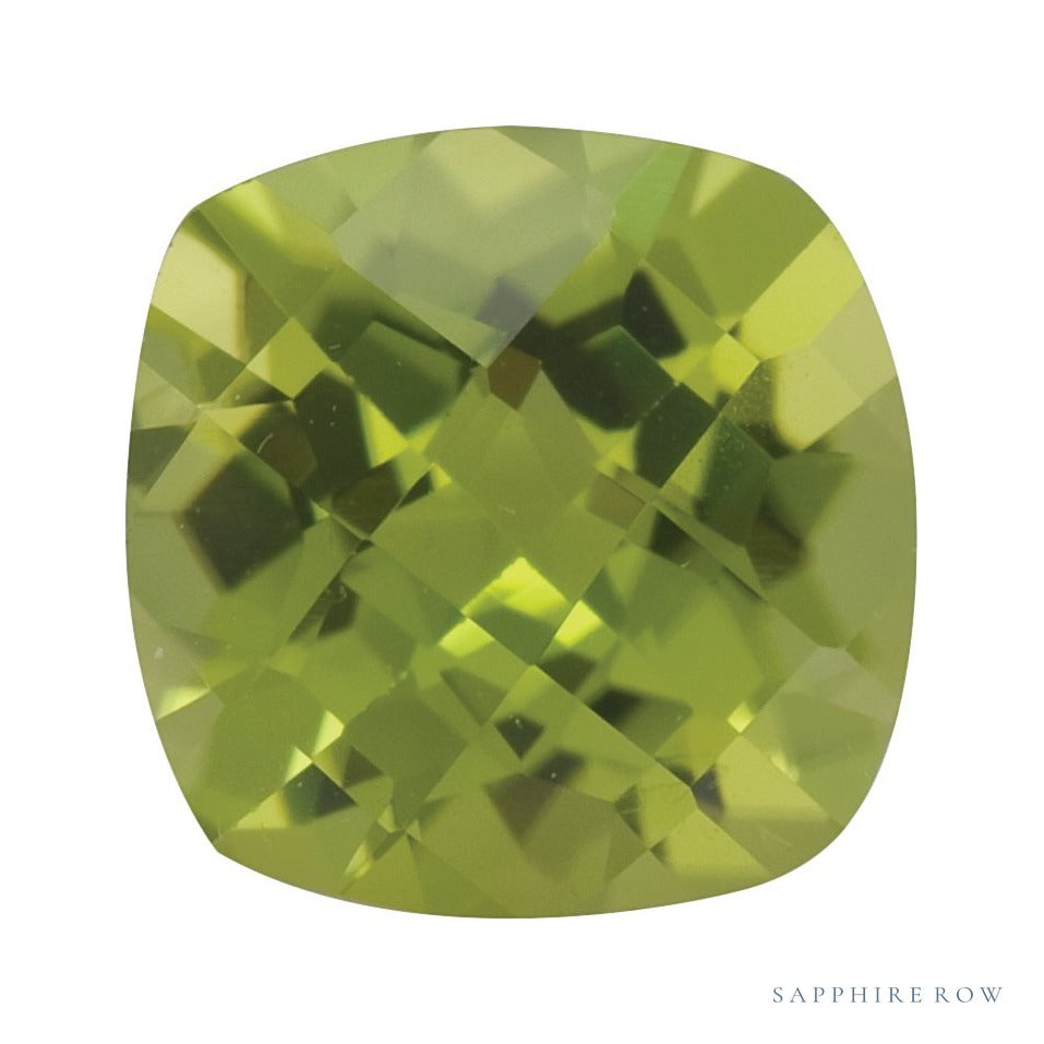 8 mm natural green peridot, cushion cut | Sapphire Row · cut6