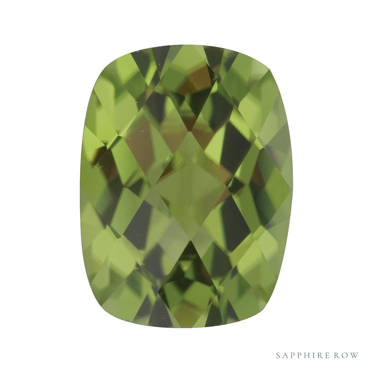 8x6 mm natural green peridot, antique cushion cut | Sapphire Row · cut7