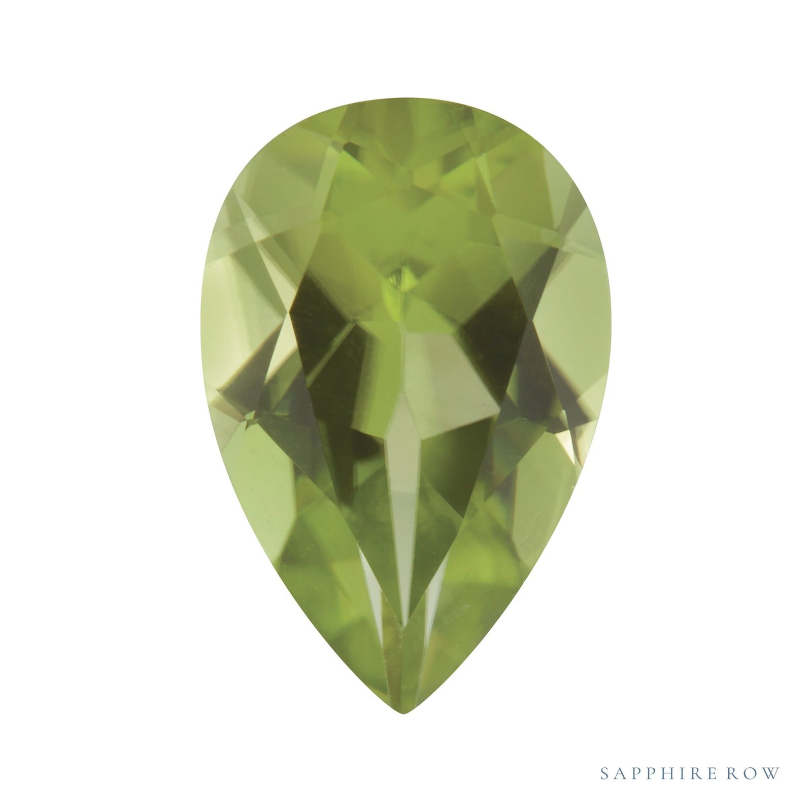 12x9 mm natural green peridot, pear cut | Sapphire Row · cut7