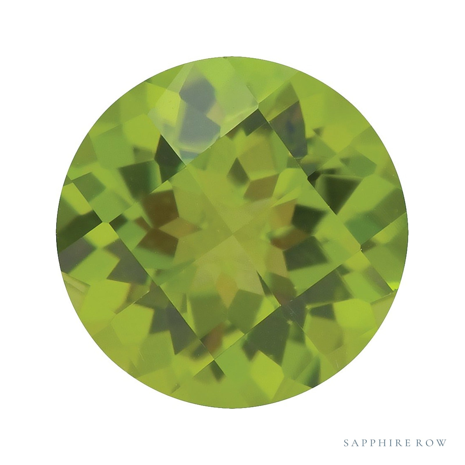 8 mm natural green peridot, round cut | Sapphire Row · cut4