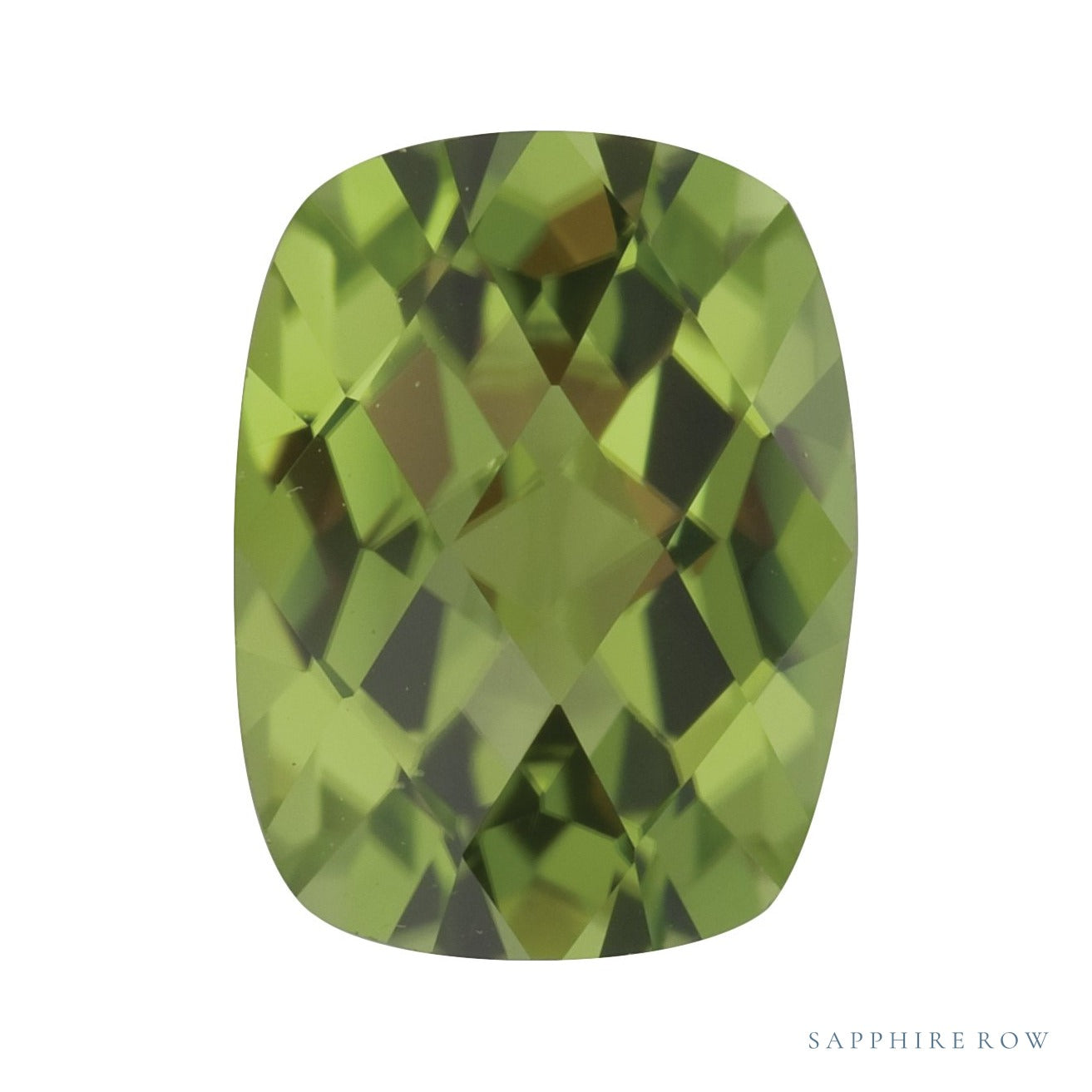 9x7 mm natural green peridot, antique cushion cut | Sapphire Row · cut6