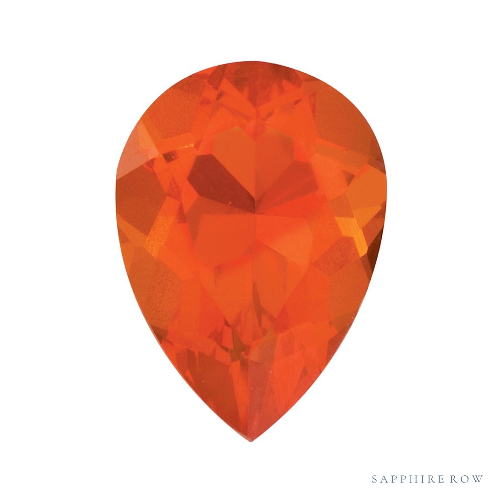 8x5 mm natural reddish orange opal, pear cut | Sapphire Row · cut4