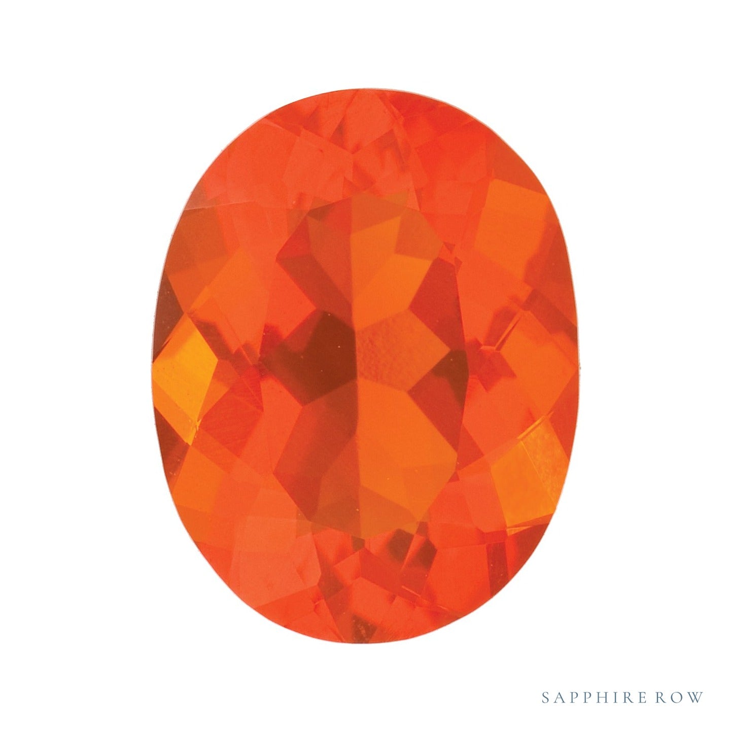7x5 mm natural reddish orange opal, oval cut | Sapphire Row · cut6