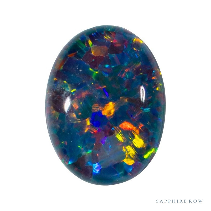 8x6 mm natural black opal, oval cut | Sapphire Row · cut4 · cut5