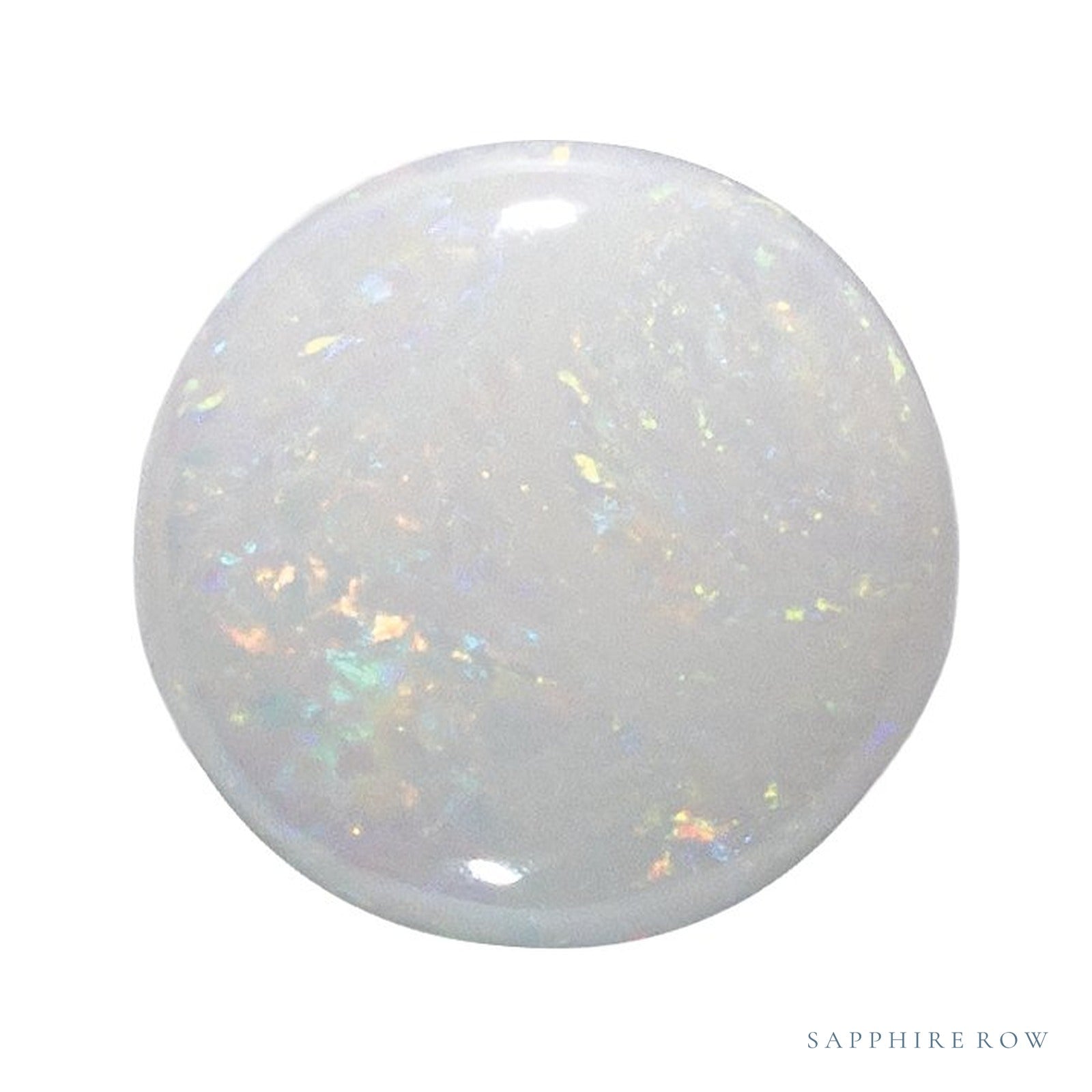 6.5 mm natural white opal, round cut | Sapphire Row · cut4