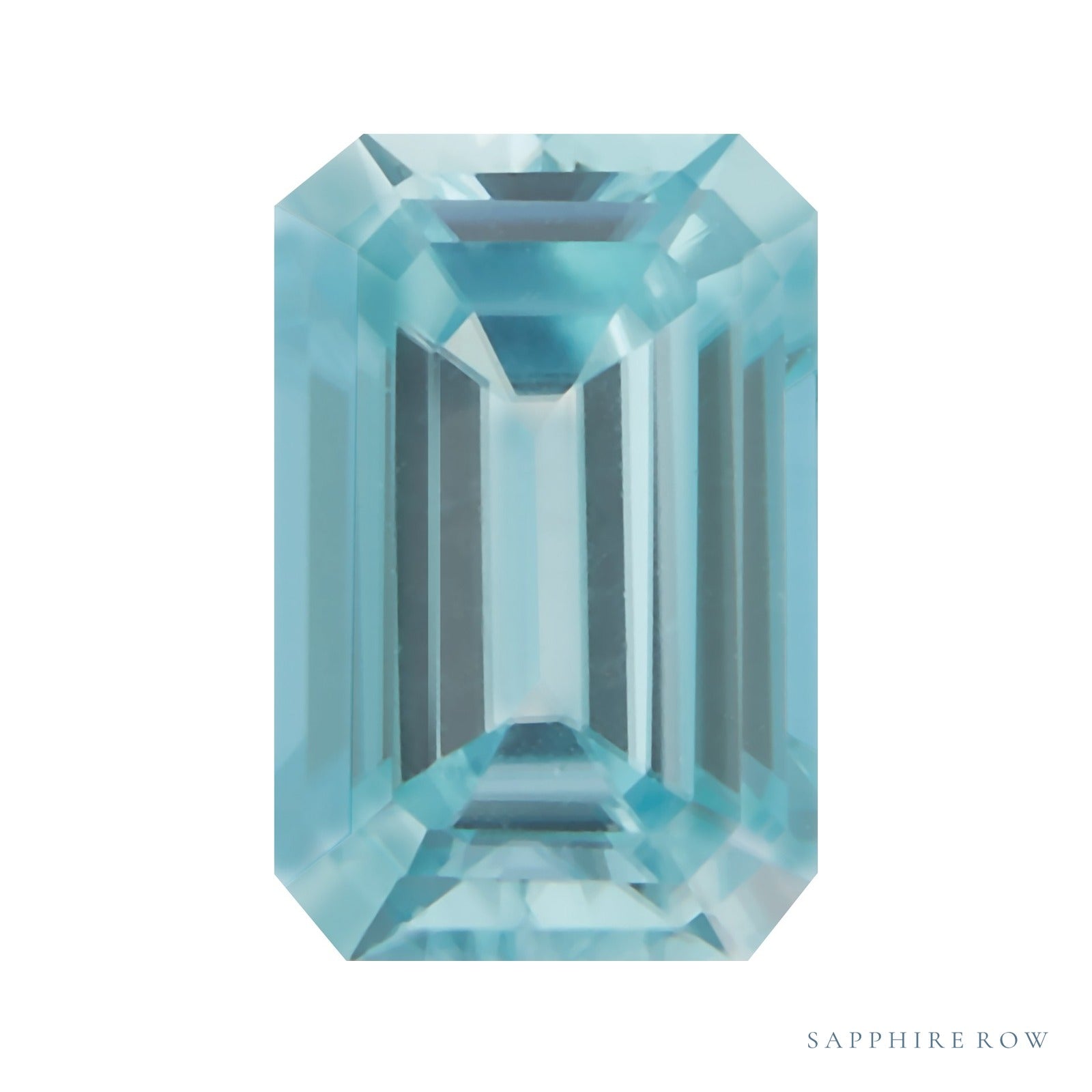 6x4 mm natural blue zircon, emerald cut | Sapphire Row · cut4