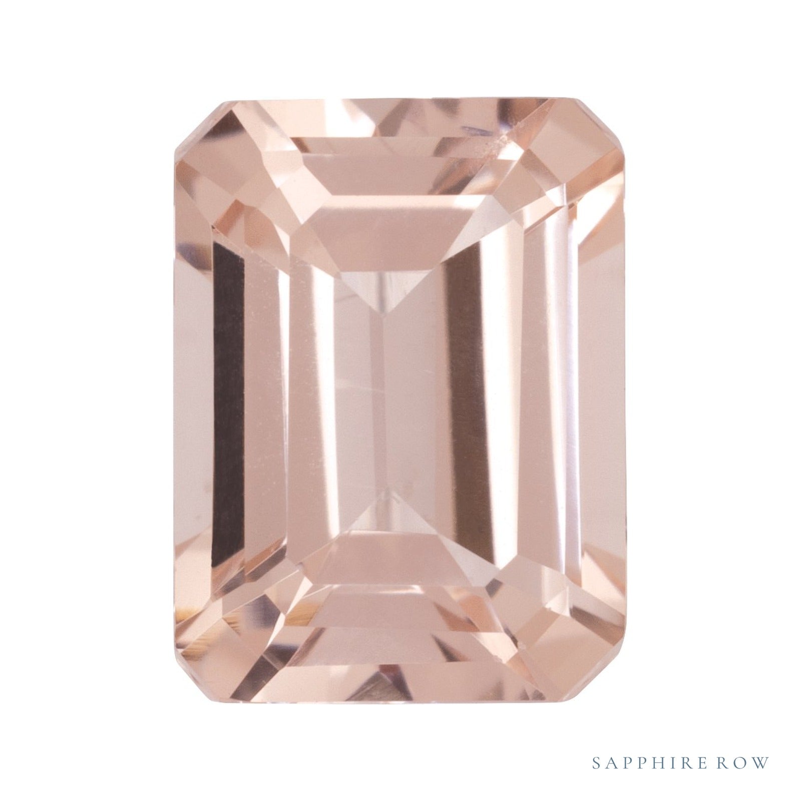 9x7 mm Emerald Natural Peach Morganite – Step-Cut – AA Quality — Sapphire Row · cut4
