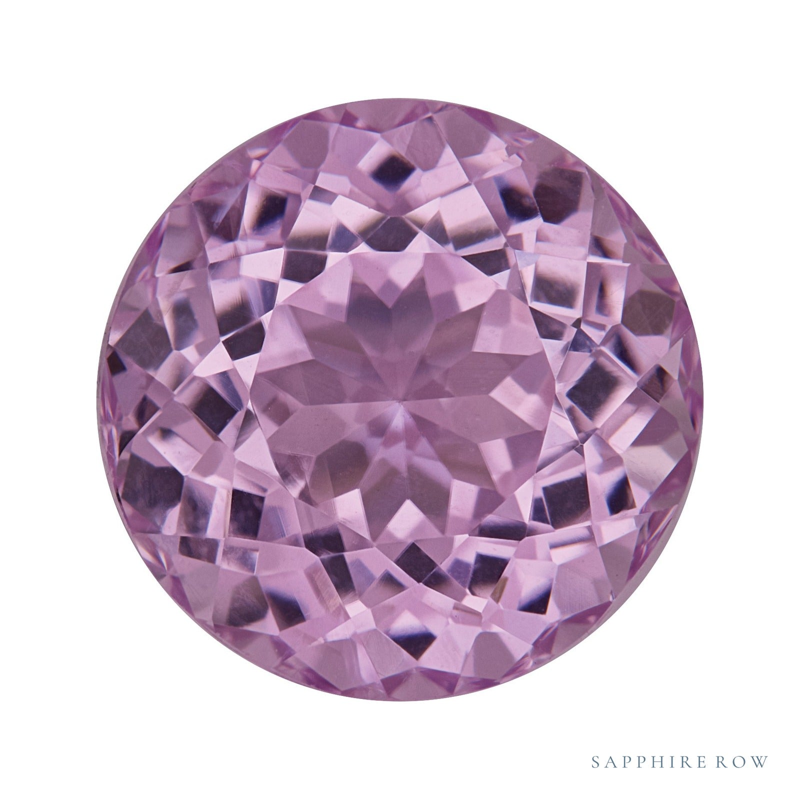 8 mm natural pink kunzite, round cut | Sapphire Row · cut4