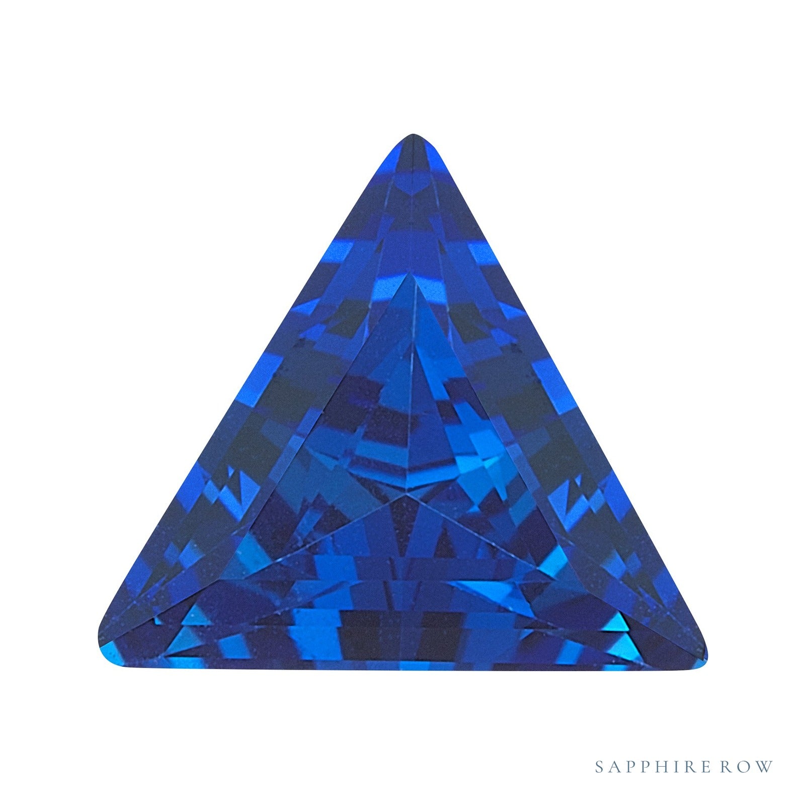 3 mm lab-grown blue sapphire, triangle cut | Sapphire Row · cut4