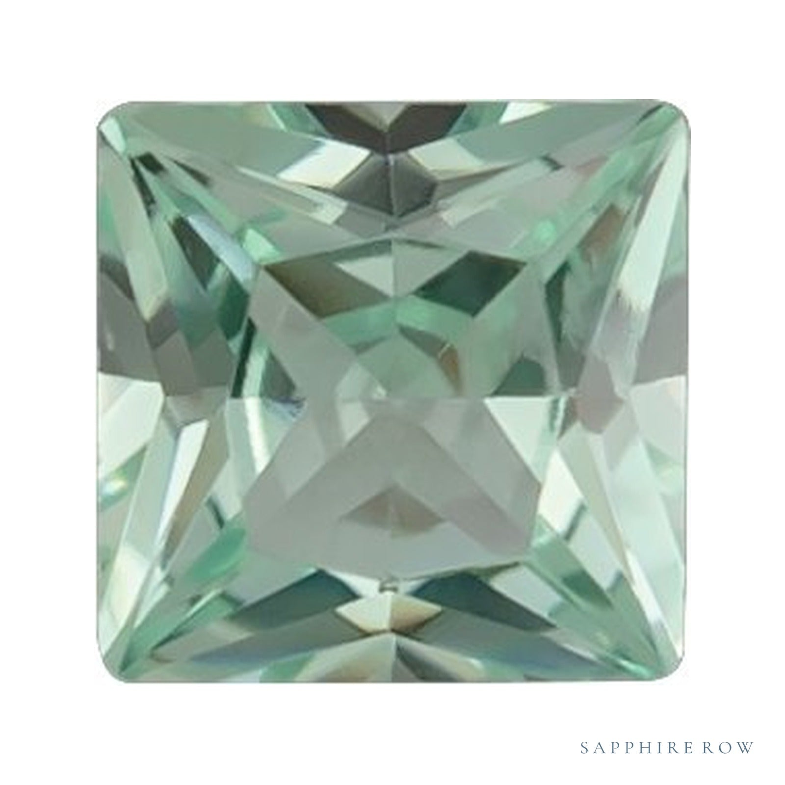 2 mm lab-grown green sapphire, square cut | Sapphire Row · cut4