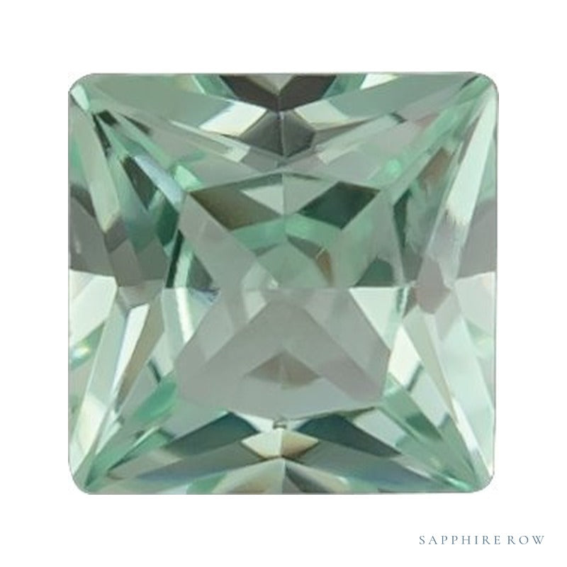 2 mm lab-grown green sapphire, square cut | Sapphire Row · cut7