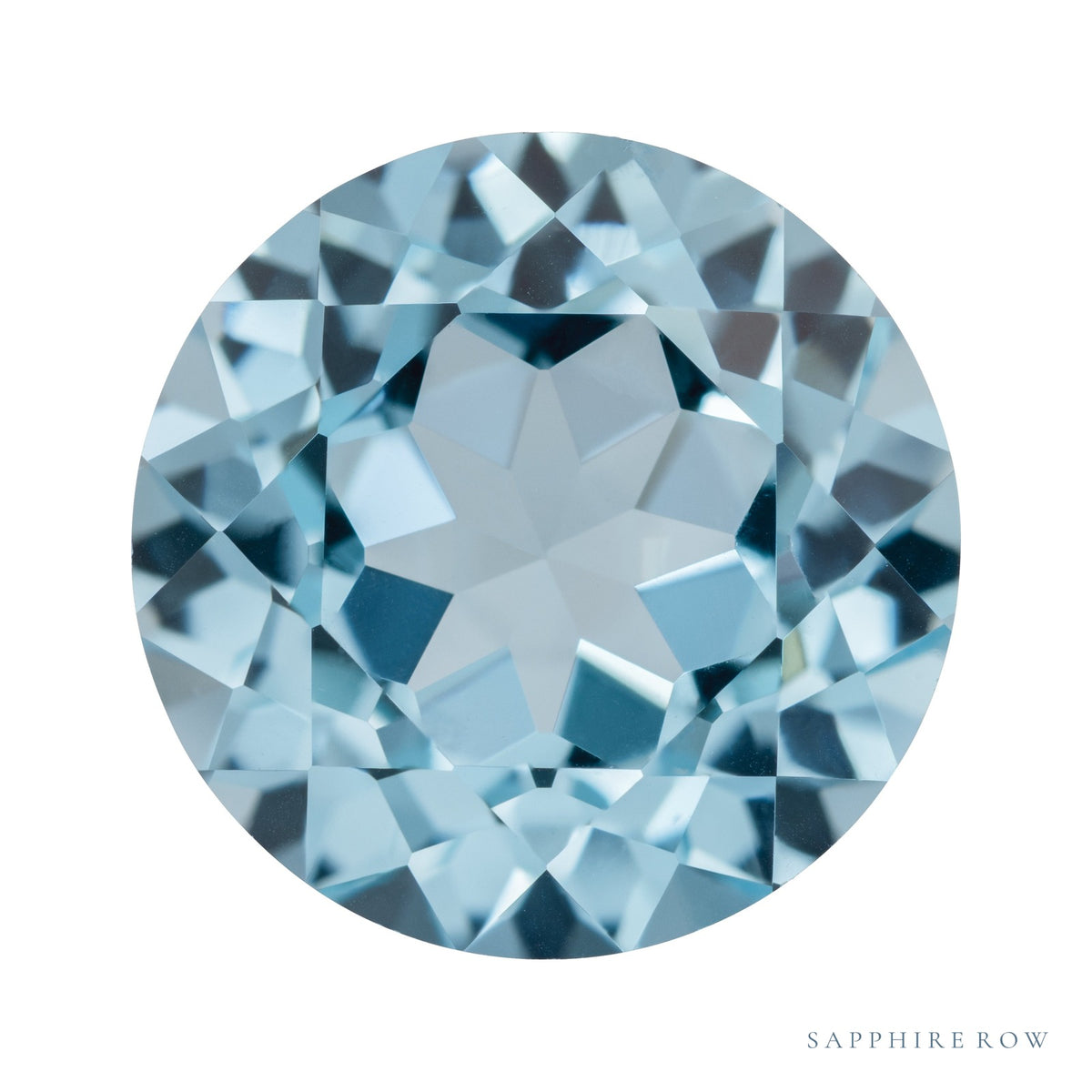 2.5 mm lab-grown aqua sapphire, round cut | Sapphire Row · cut7