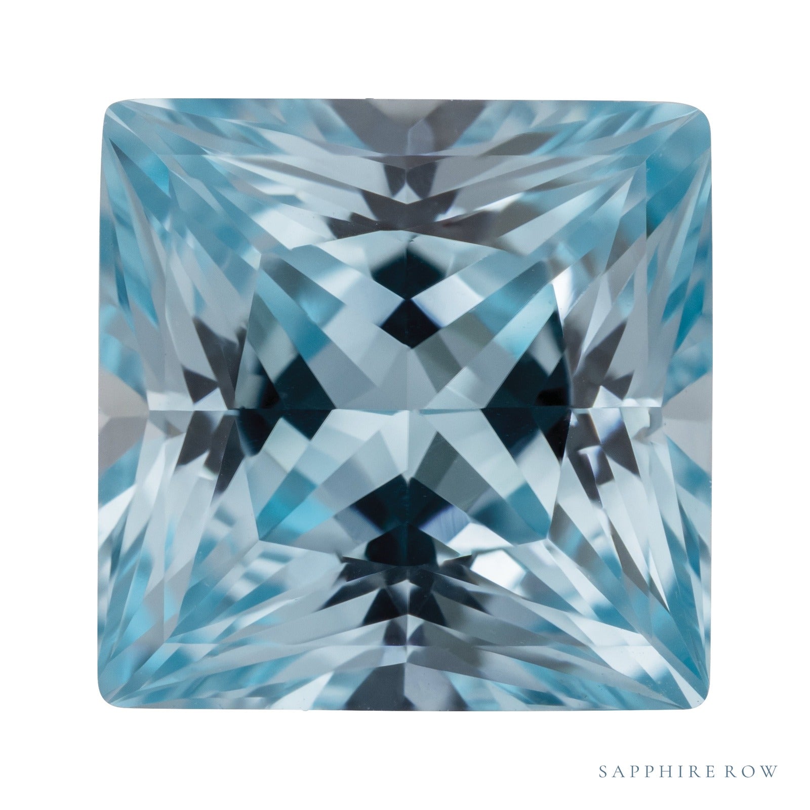 2.5 mm lab-grown aqua sapphire, square cut | Sapphire Row · cut4