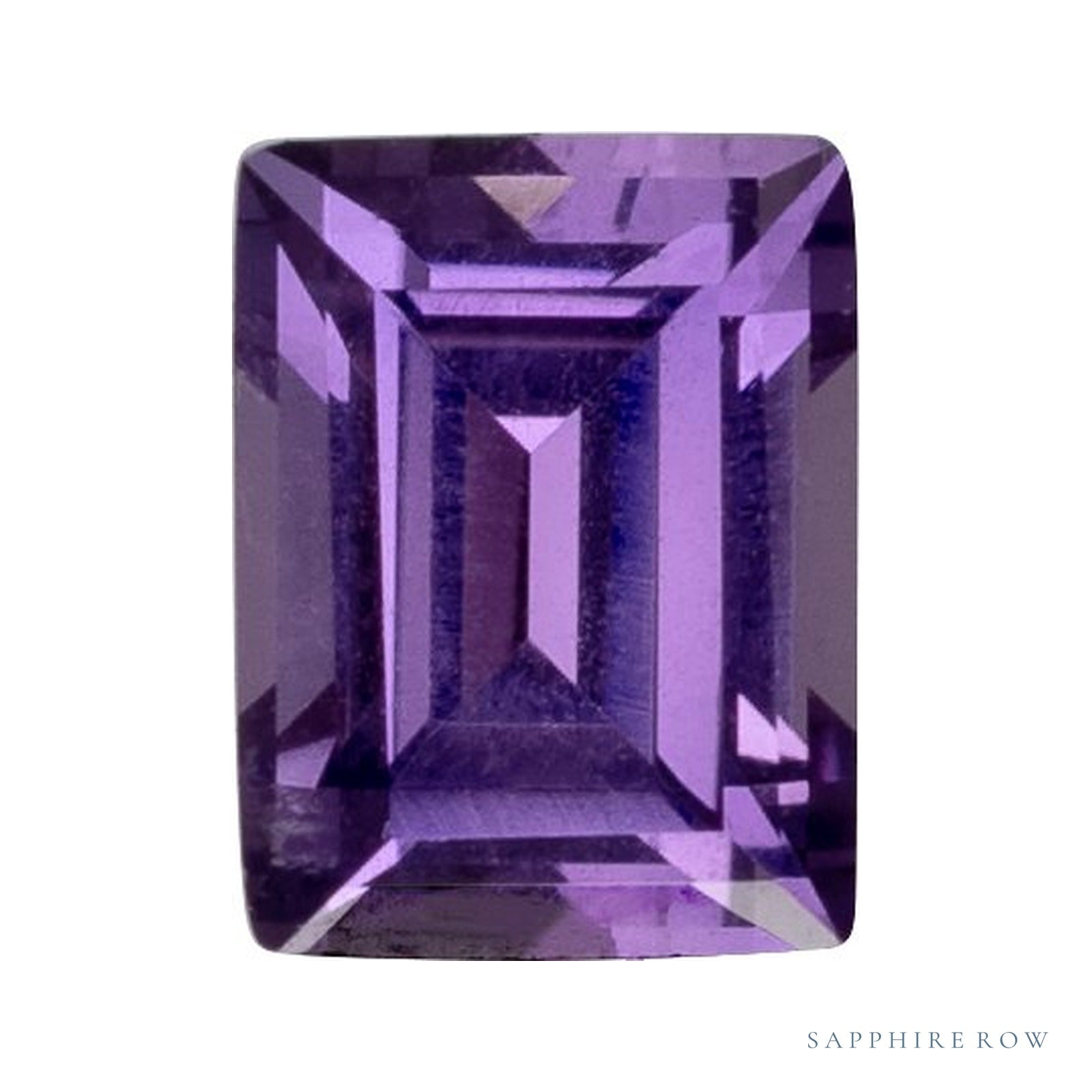 3x2 mm lab-grown purple sapphire, straight baguette cut | Sapphire Row · cut4