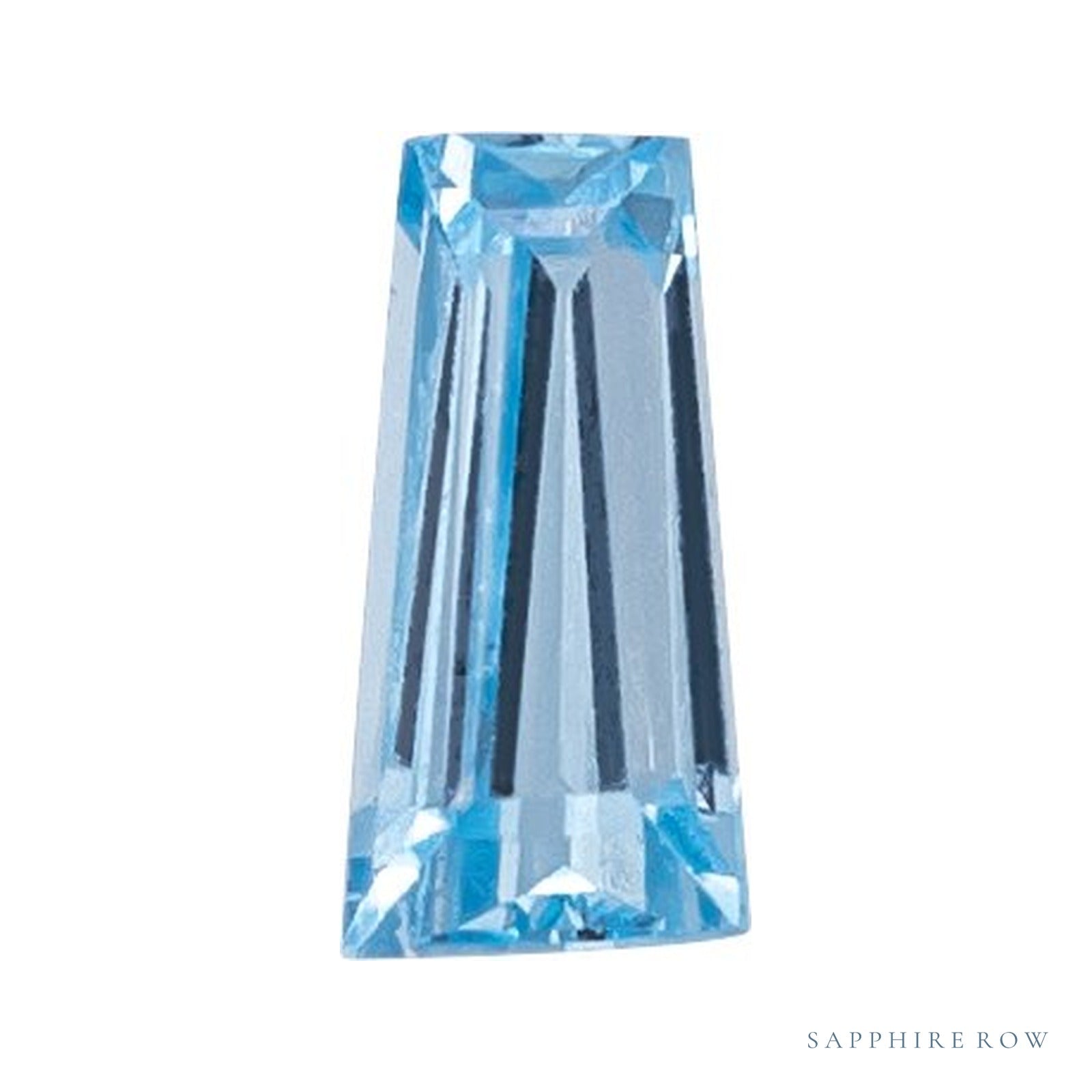 2x1.5 mm lab-grown aqua sapphire, tapered baguette cut | Sapphire Row · cut4