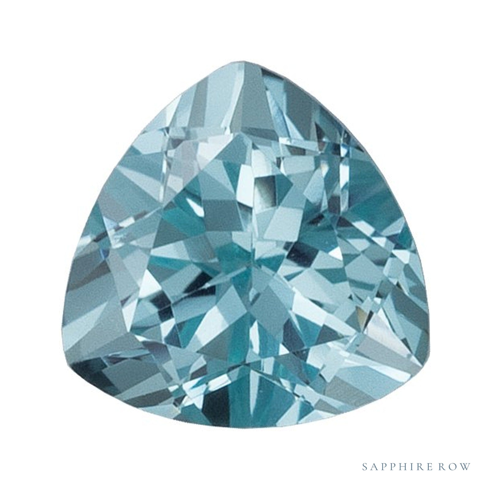 3 mm lab-grown aqua sapphire, trillion cut | Sapphire Row · cut4