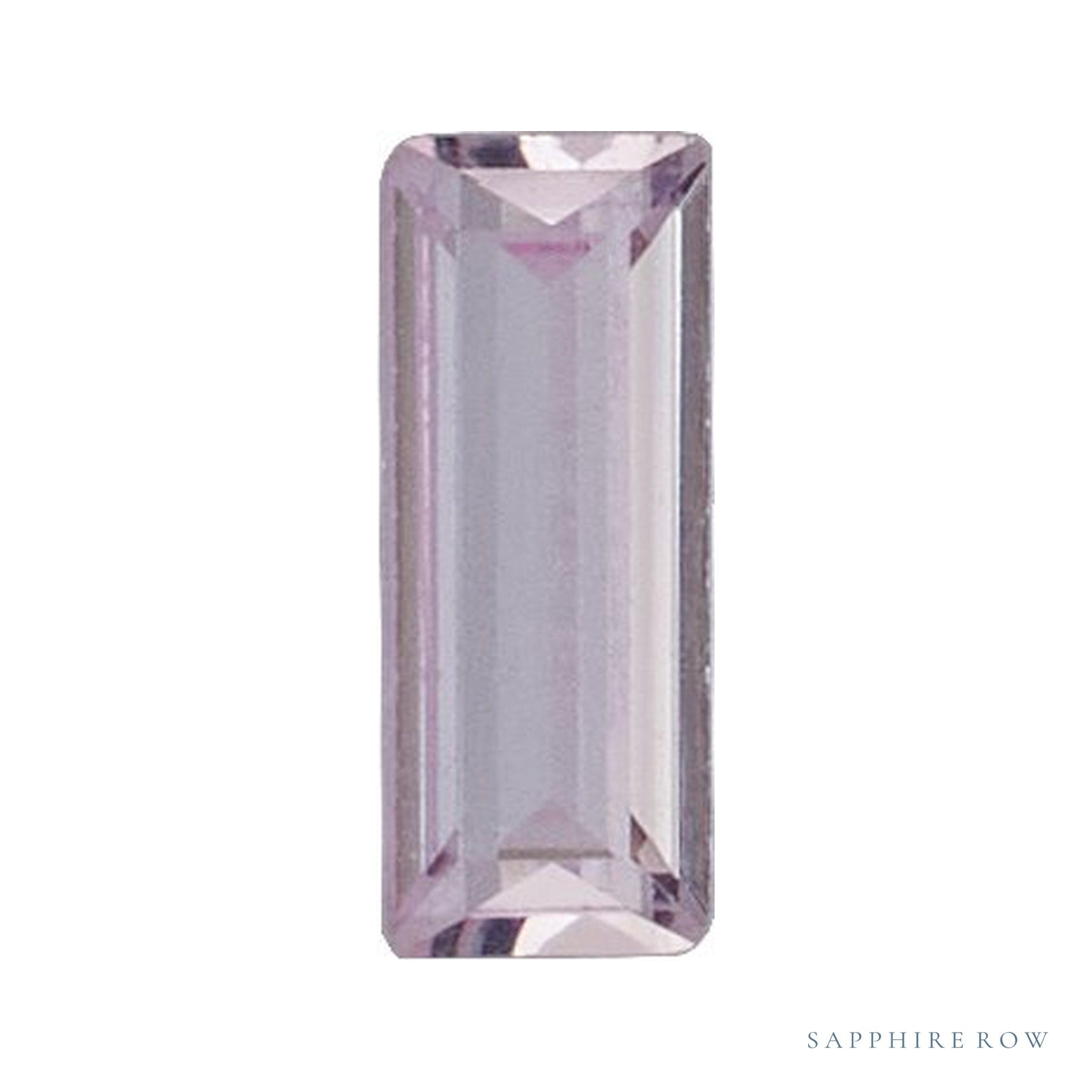 4.5x2.5 mm lab-grown pink sapphire, straight baguette cut | Sapphire Row · cut4