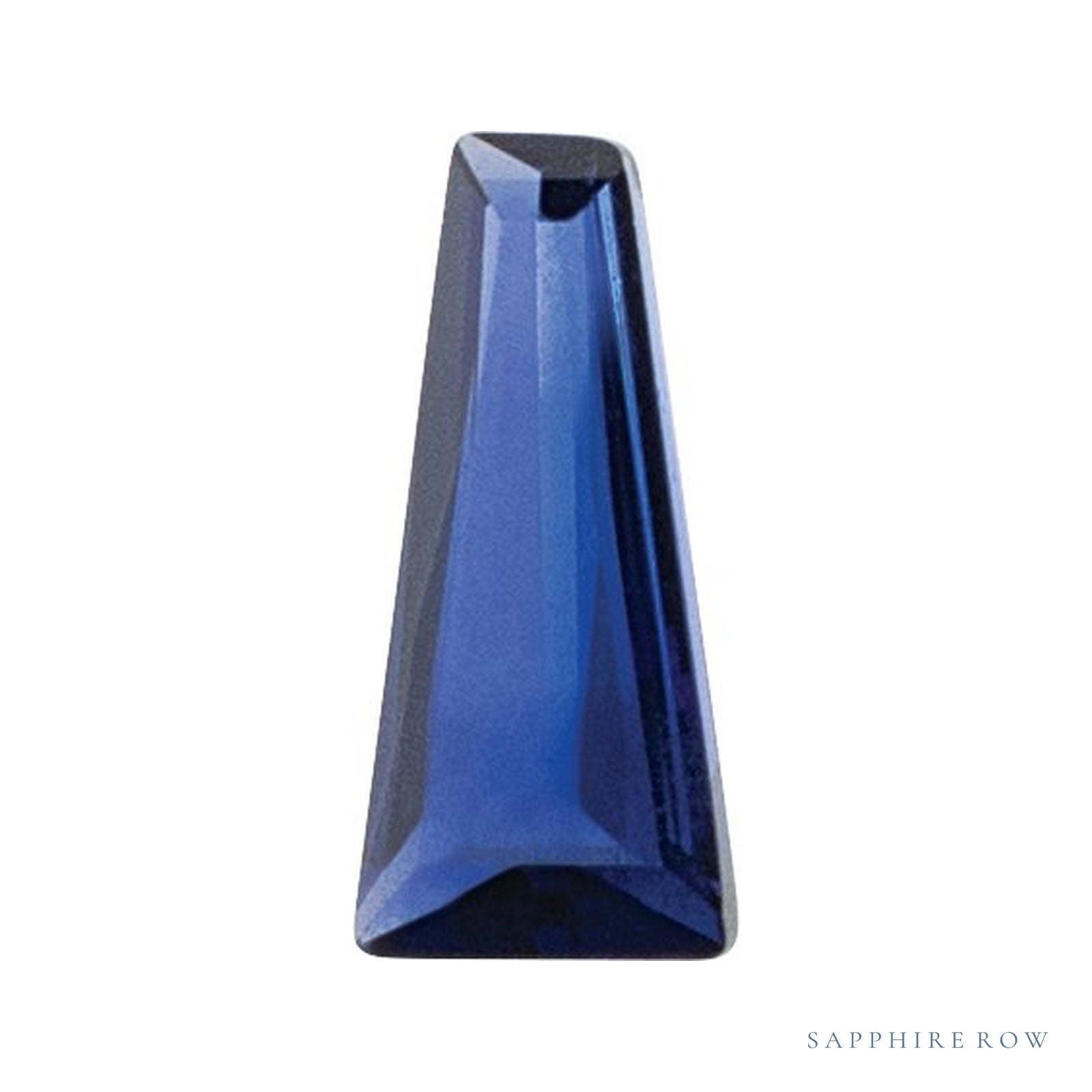 2x1.5 mm lab-grown blue sapphire, tapered baguette cut | Sapphire Row · cut4