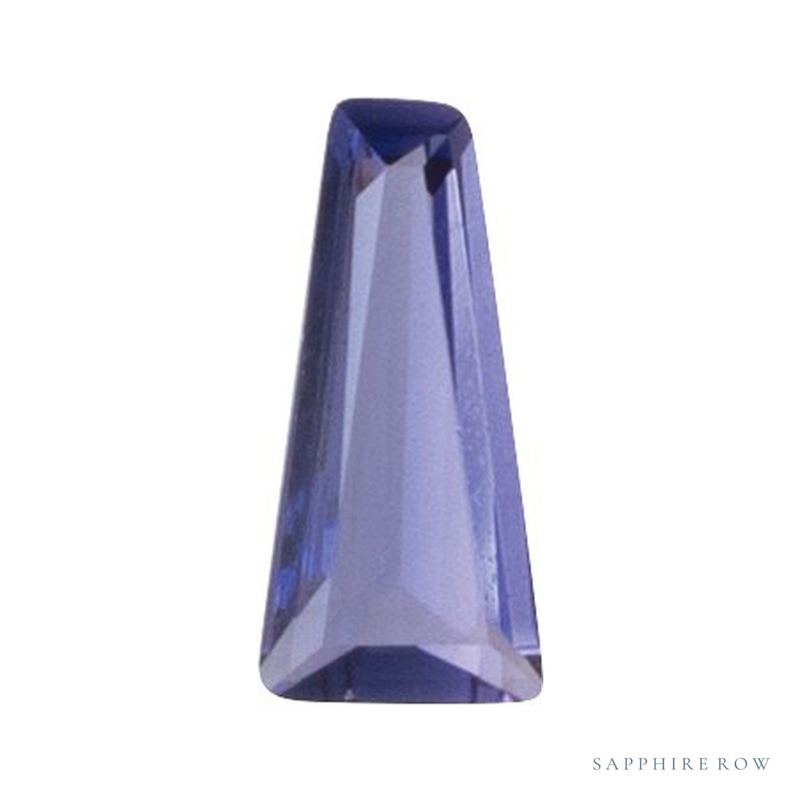 2x1.5 mm lab-grown purple sapphire, tapered baguette cut | Sapphire Row · cut4