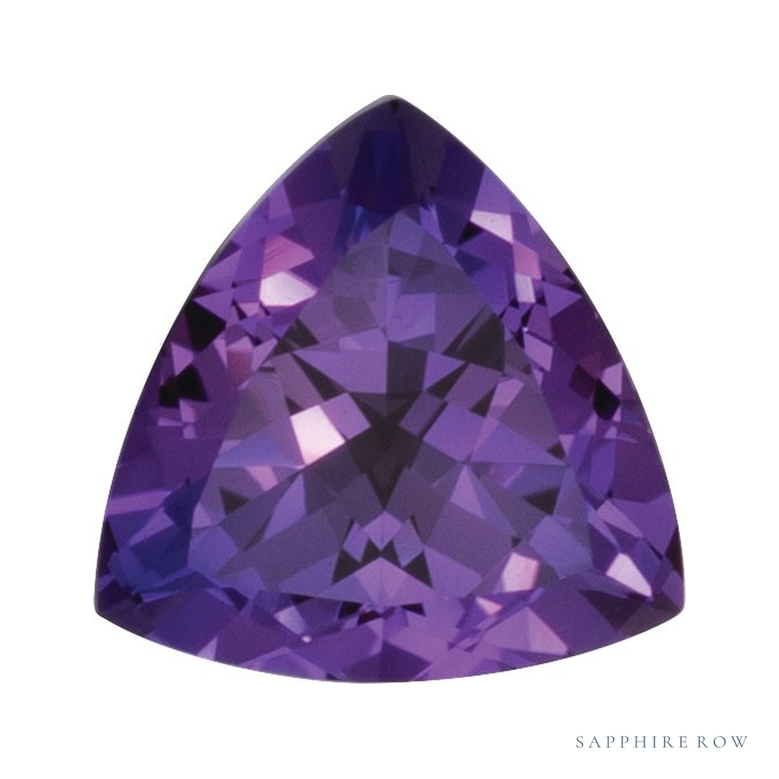 3 mm lab-grown purple sapphire, trillion cut | Sapphire Row · cut4