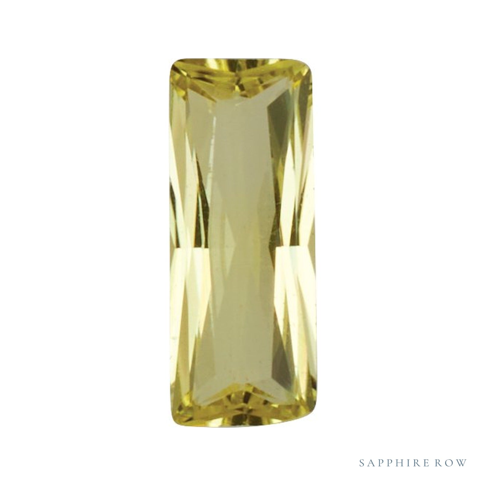 4x2 mm lab-grown yellow sapphire, straight baguette cut | Sapphire Row · cut4