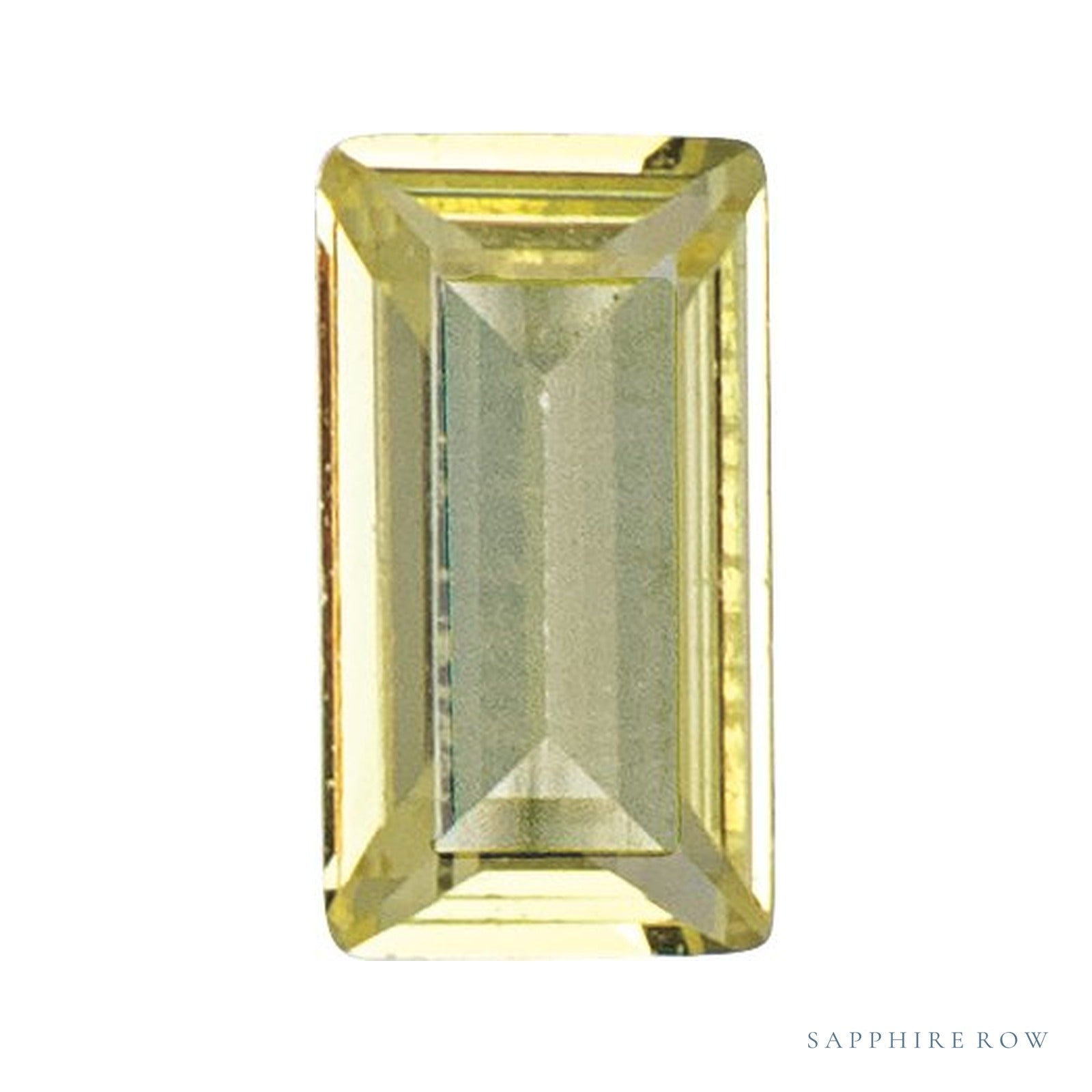 3x2 mm lab-grown yellow sapphire, straight baguette cut | Sapphire Row · cut4