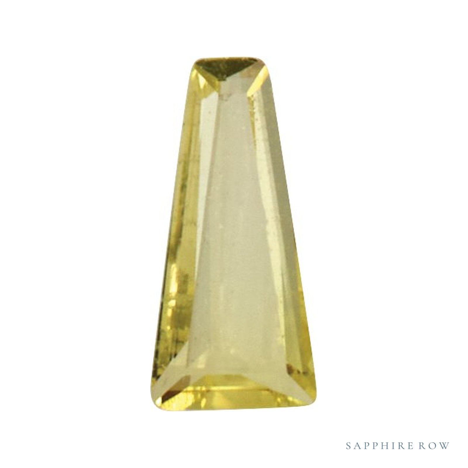 2.25x1 mm lab-grown yellow sapphire, tapered baguette cut | Sapphire Row · cut4