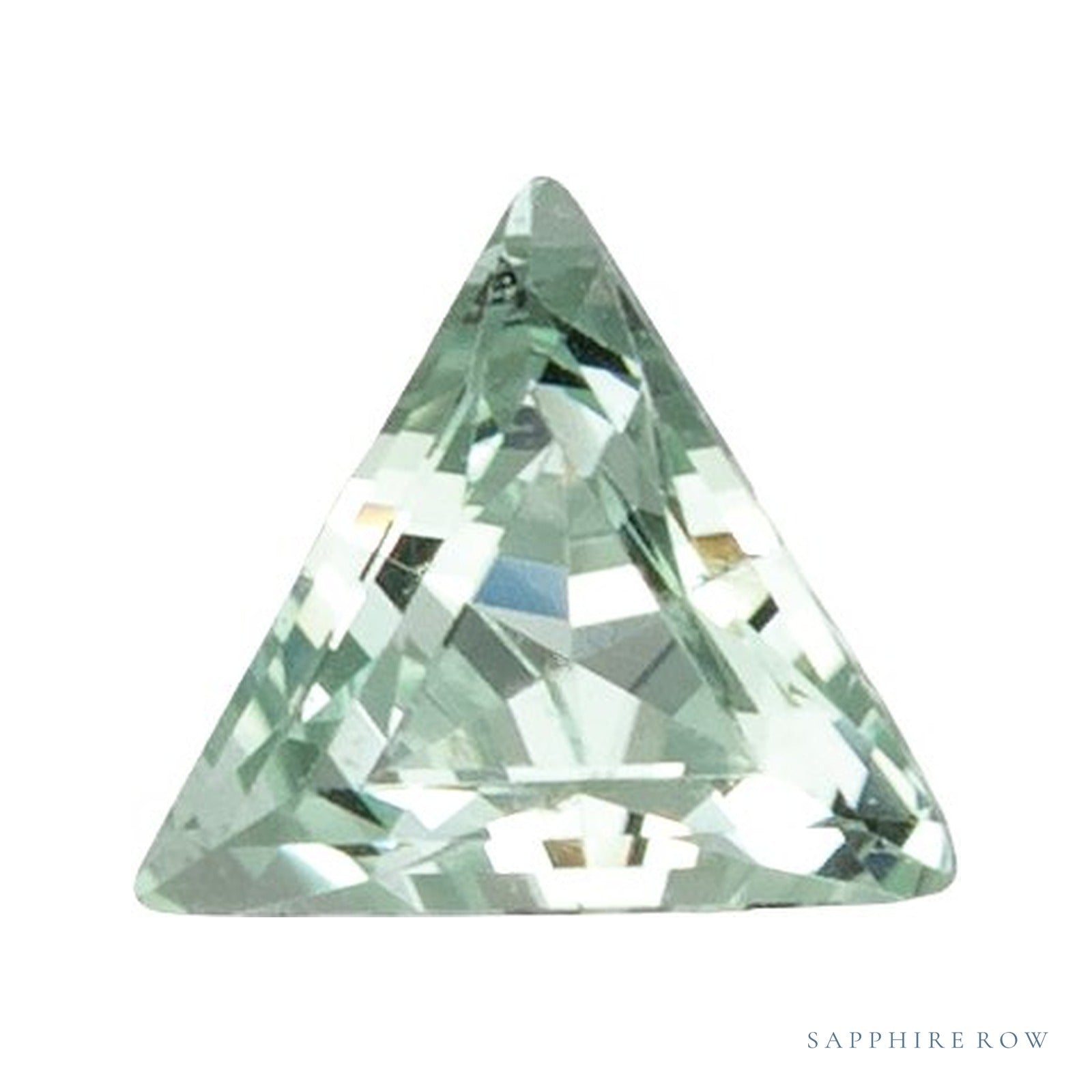 3 mm lab-grown mint green sapphire, triangle cut | Sapphire Row · cut4