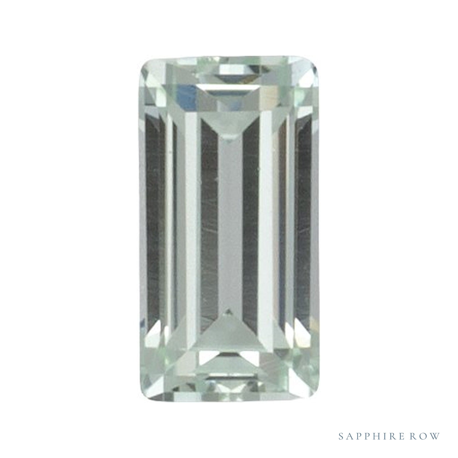 3x1.5 mm lab-grown mint green sapphire, straight baguette cut | Sapphire Row · cut4