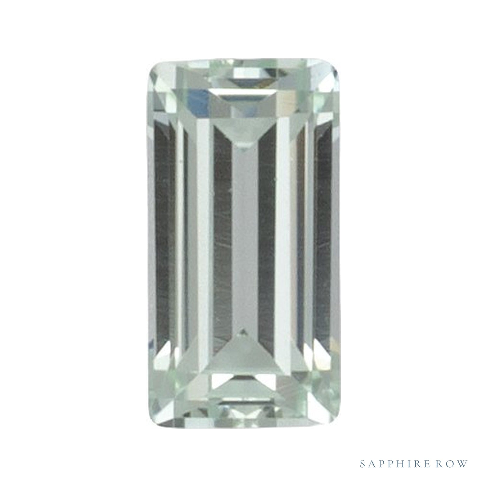 3x1.5 mm lab-grown mint green sapphire, straight baguette cut | Sapphire Row · cut4