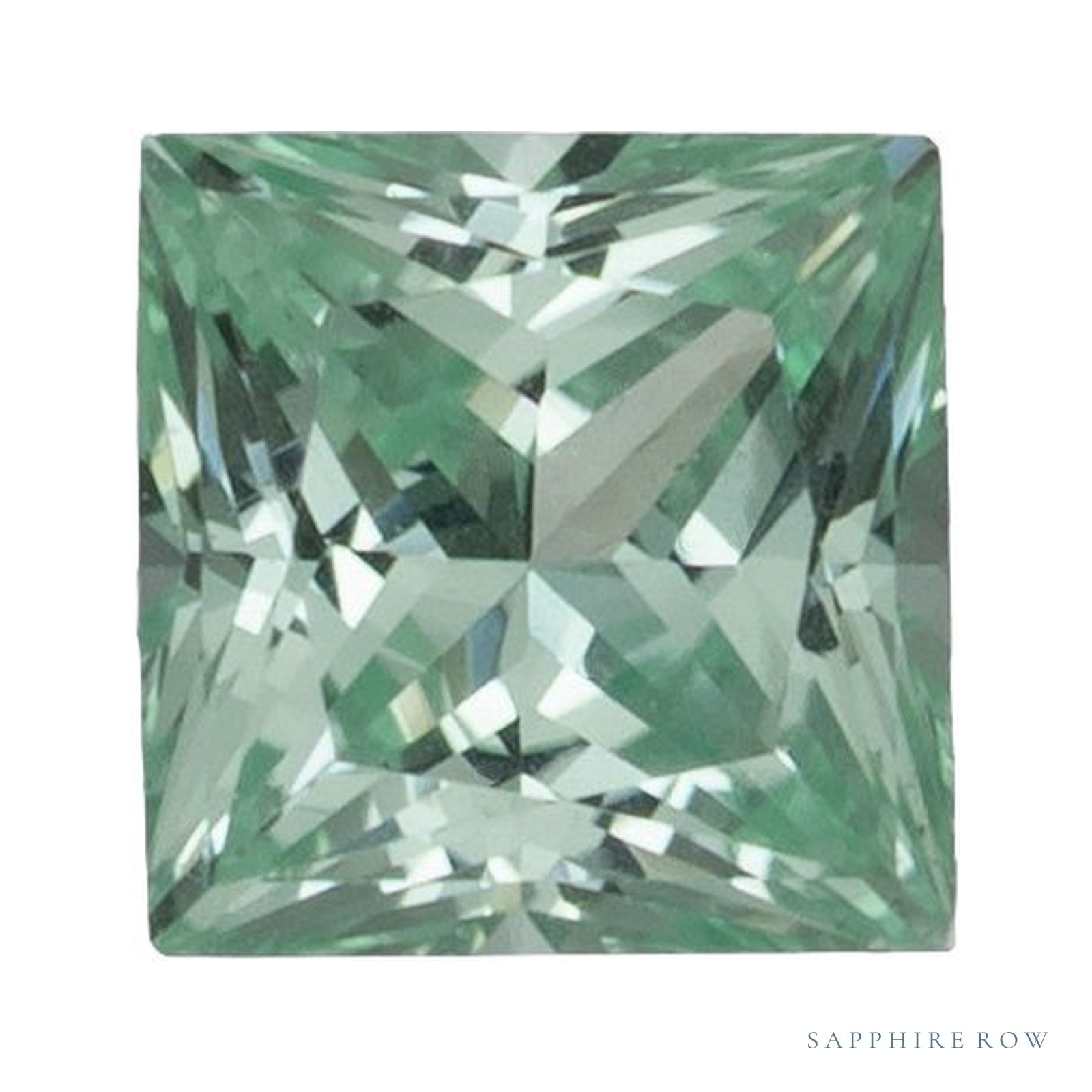 2.5 mm lab-grown mint green sapphire, square cut | Sapphire Row · cut4